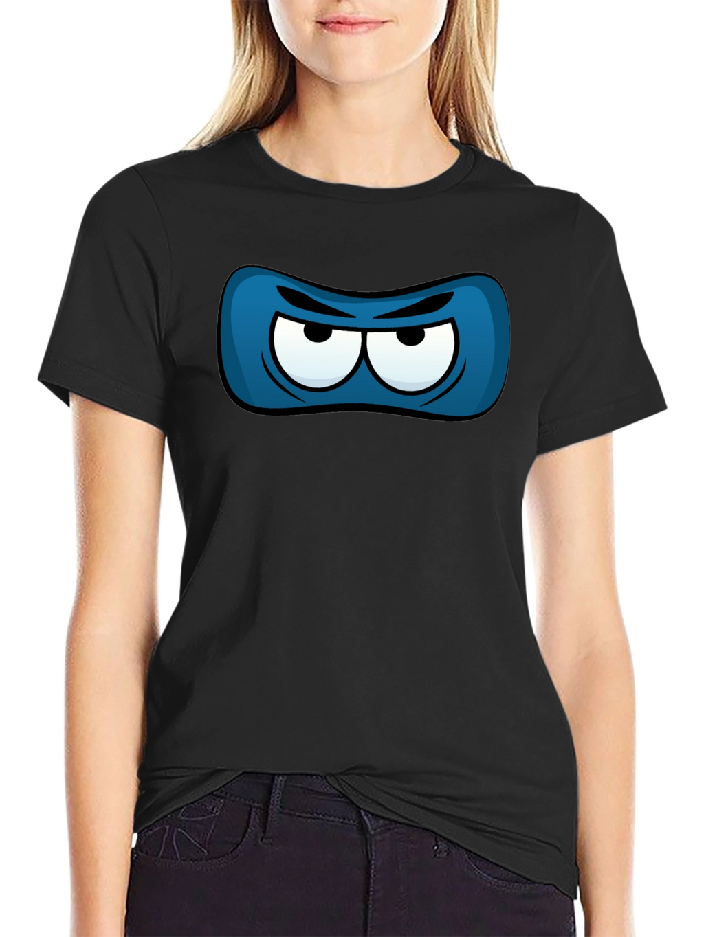 Ninja Eye Mask Graphic Tee - Black Cotton T-Shirt