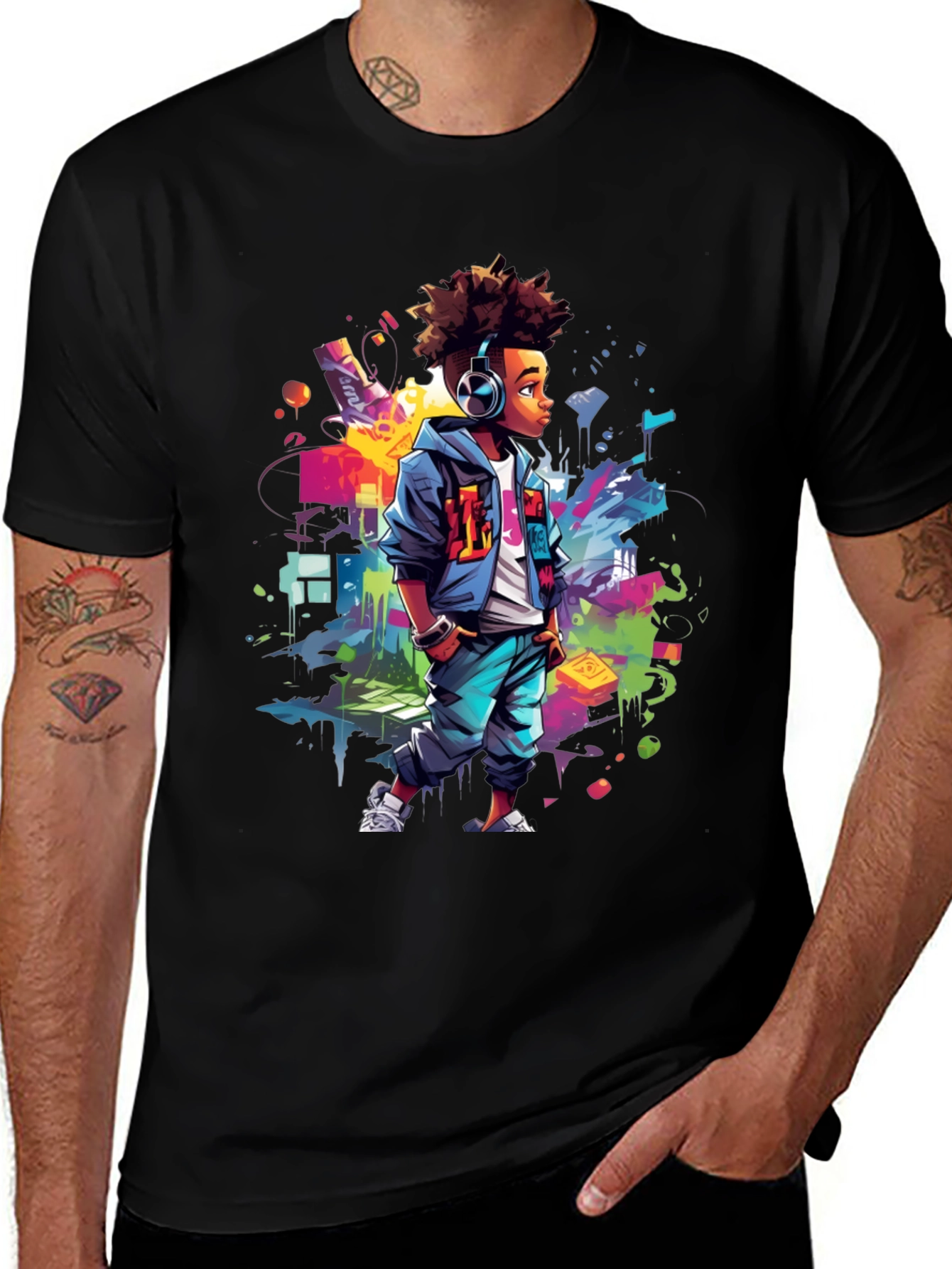 Urban Afro Kid Graphic Tee - Street Style