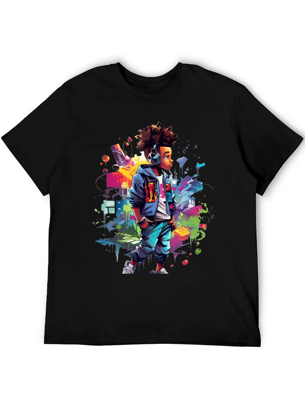 Urban Afro Kid Graphic Tee - Street Style