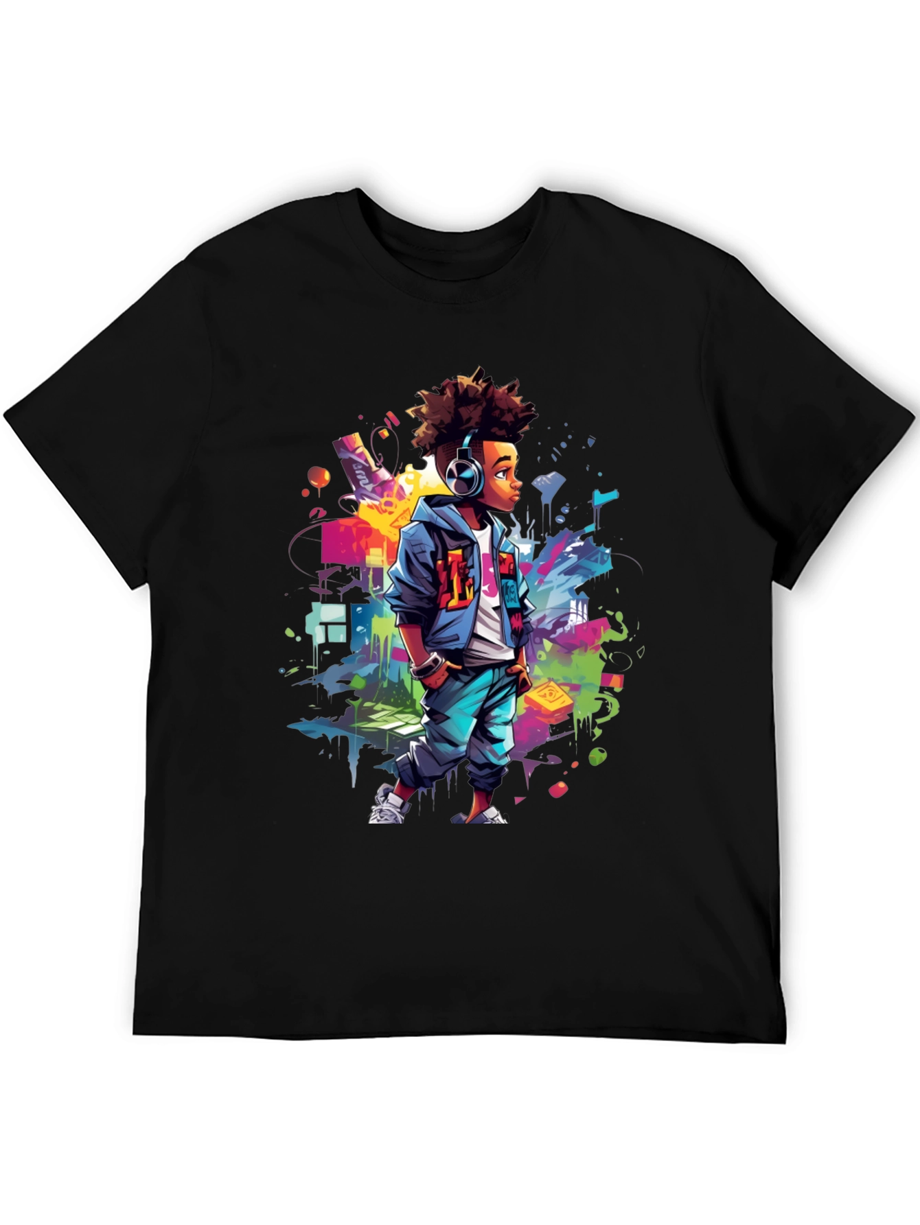Urban Afro Kid Graphic Tee - Street Style