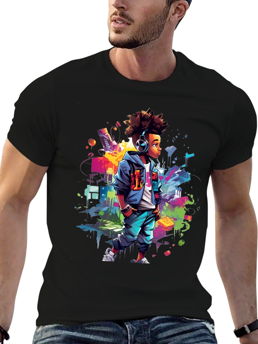 Urban Afro Kid Graphic Tee - Street Style