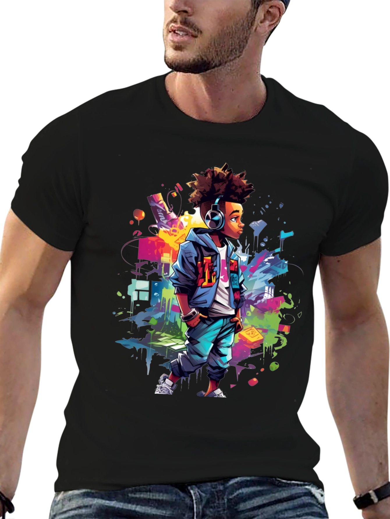 Urban Afro Kid Graphic Tee - Street Style
