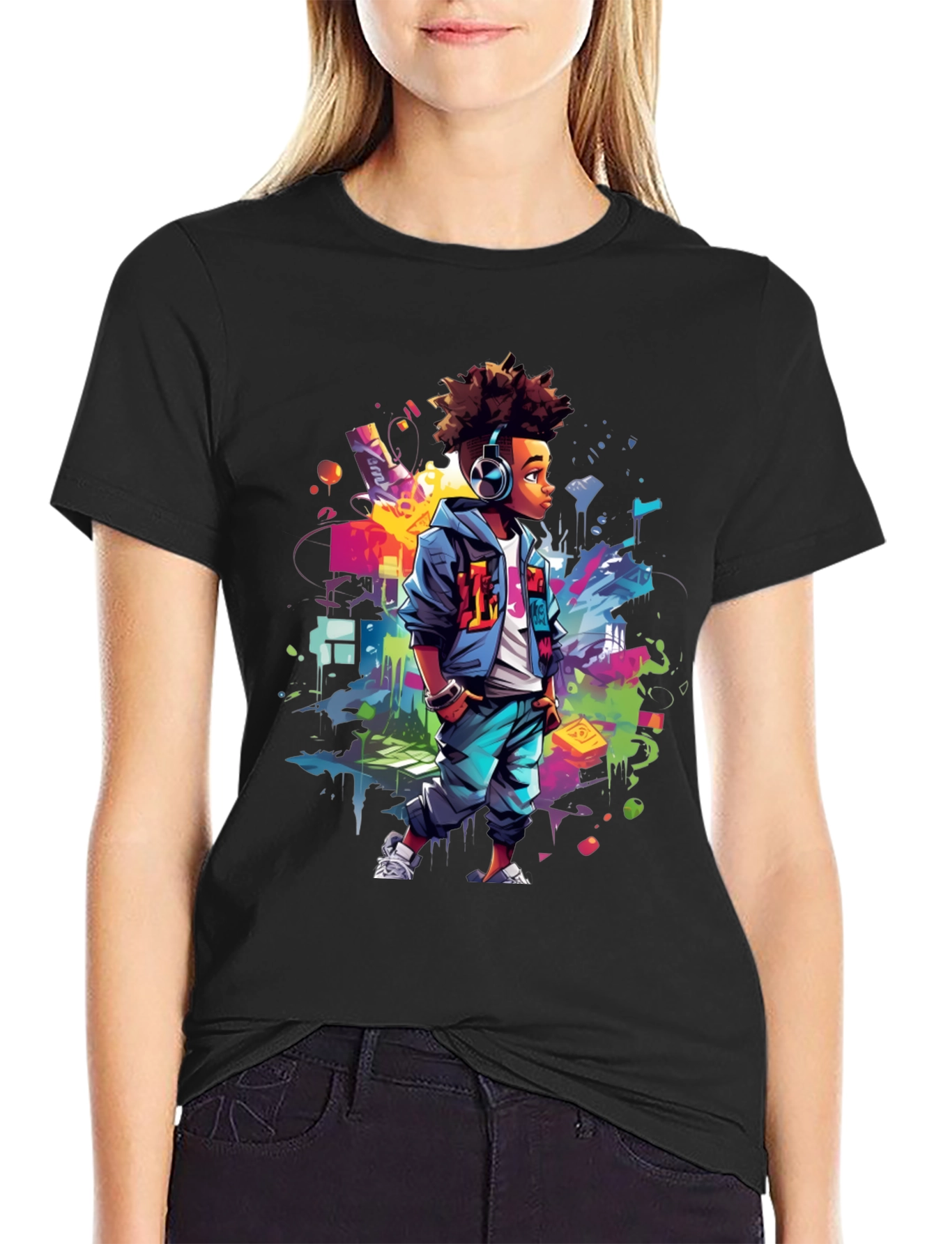 Urban Afro Kid Graphic Tee - Street Style