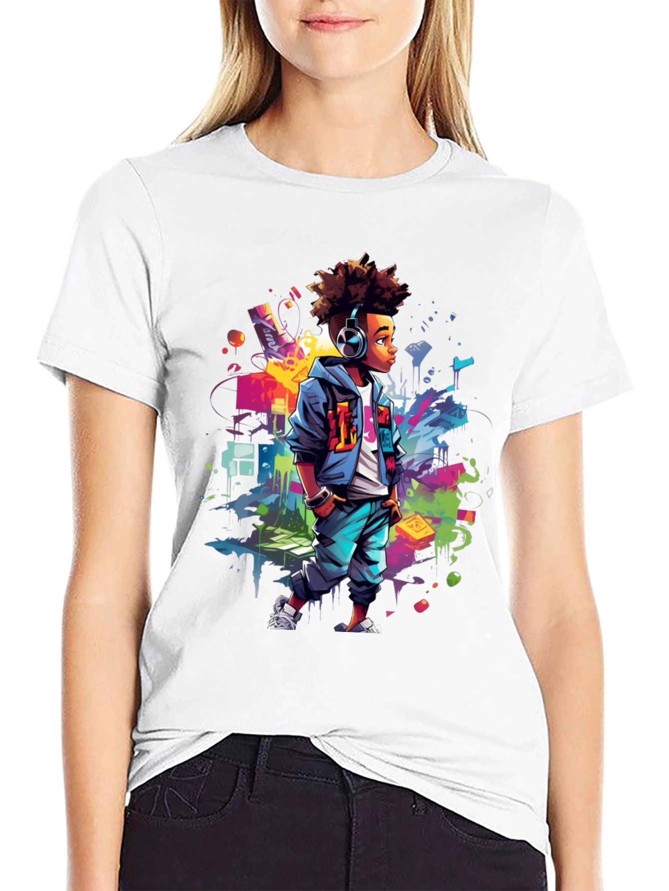 Urban Afro Kid Graphic Tee - Street Style