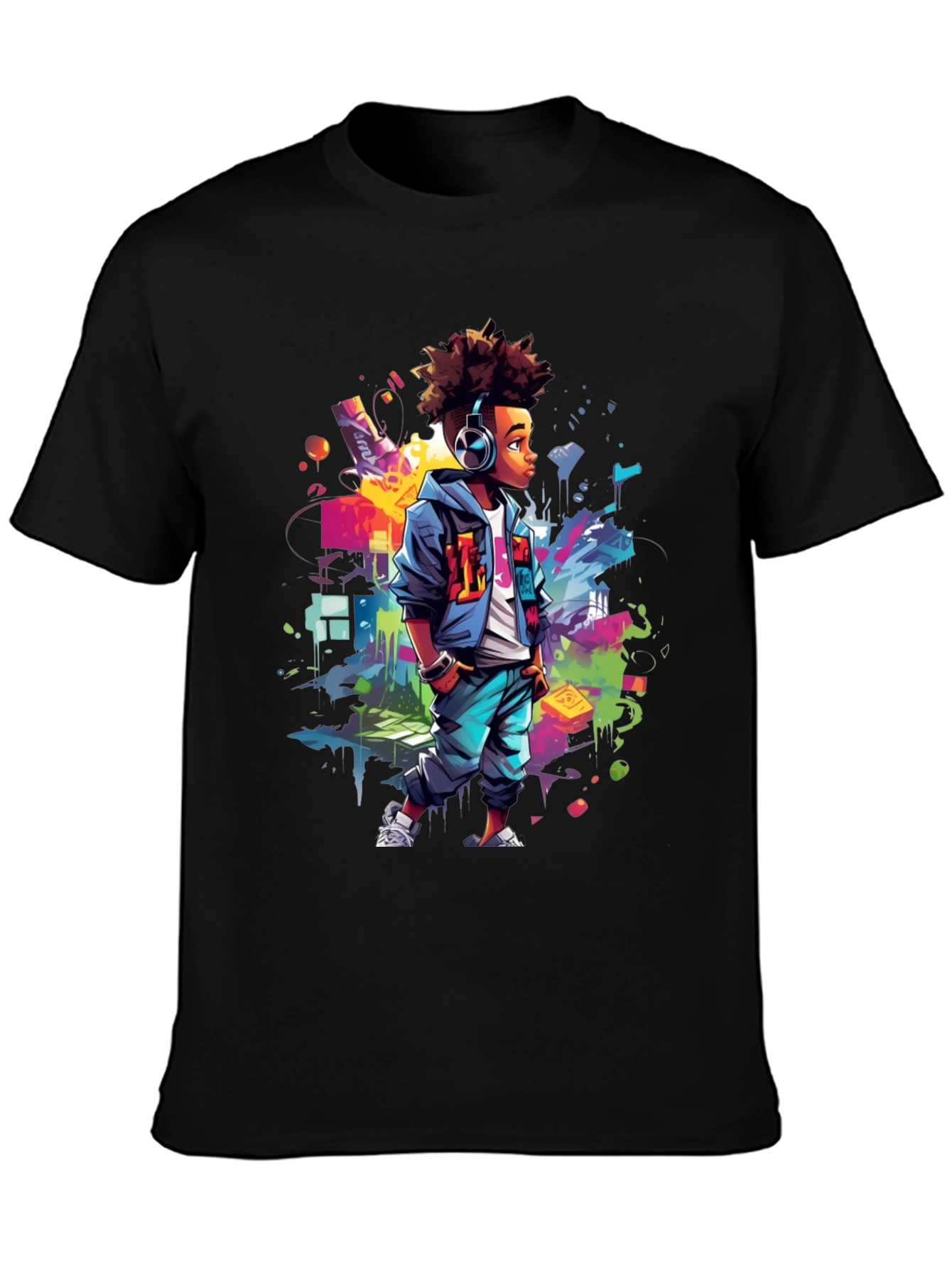 Urban Afro Kid Graphic Tee - Street Style