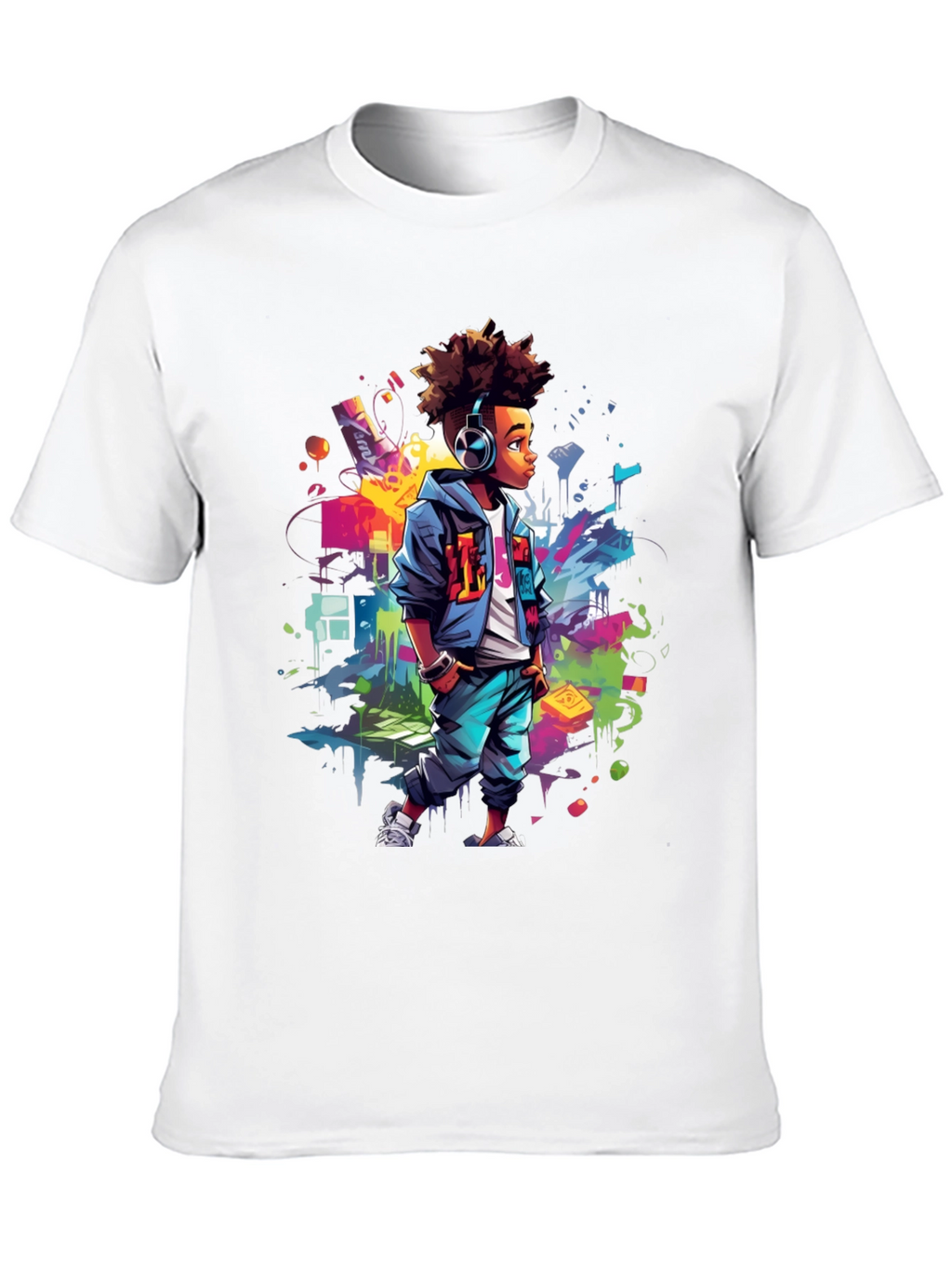 Urban Afro Kid Graphic Tee - Street Style