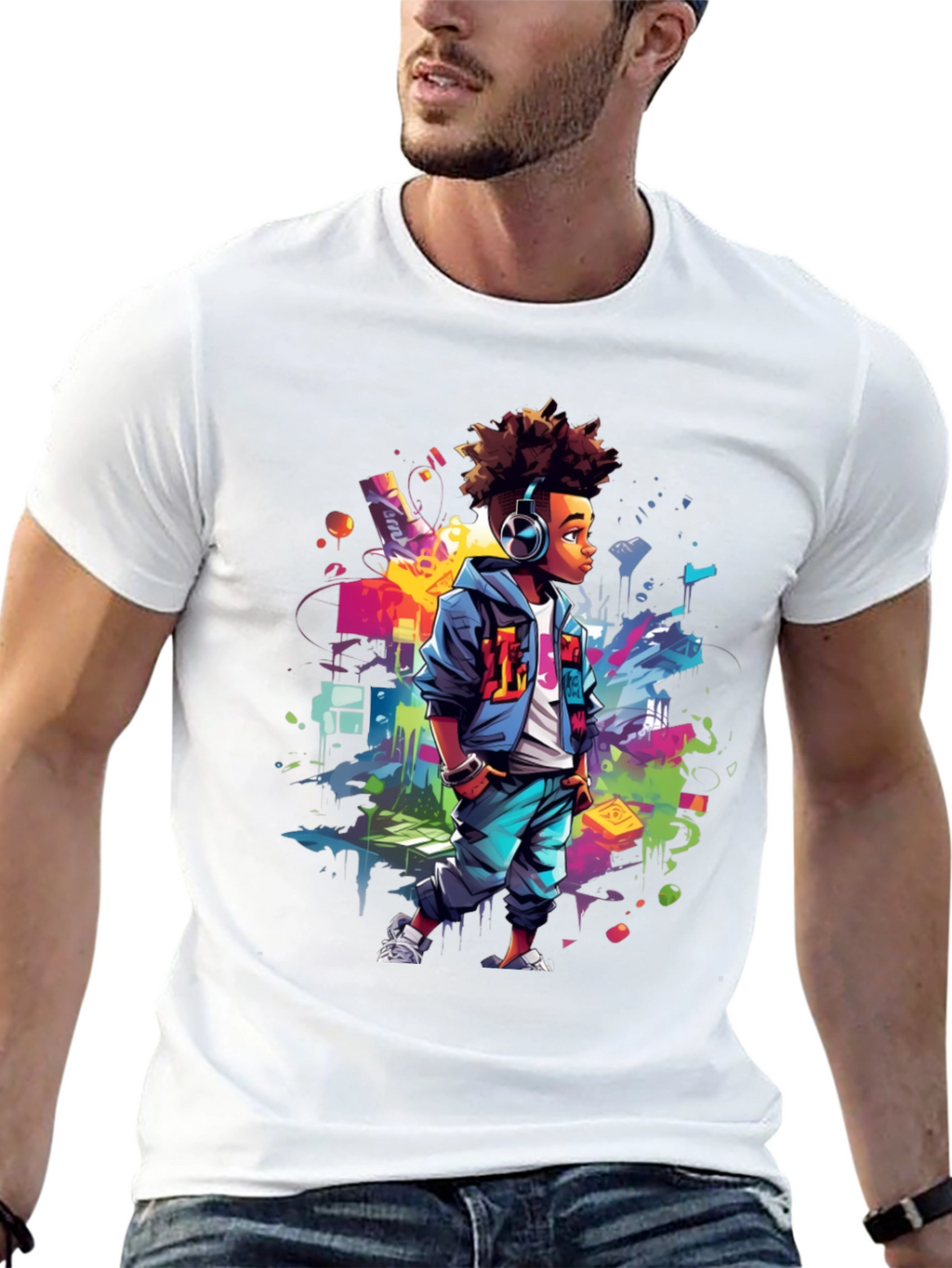 Urban Afro Kid Graphic Tee - Street Style