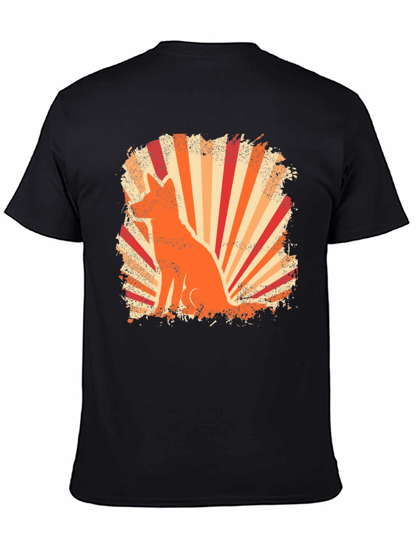 Retro Fox Graphic Tee - Black T-Shirt