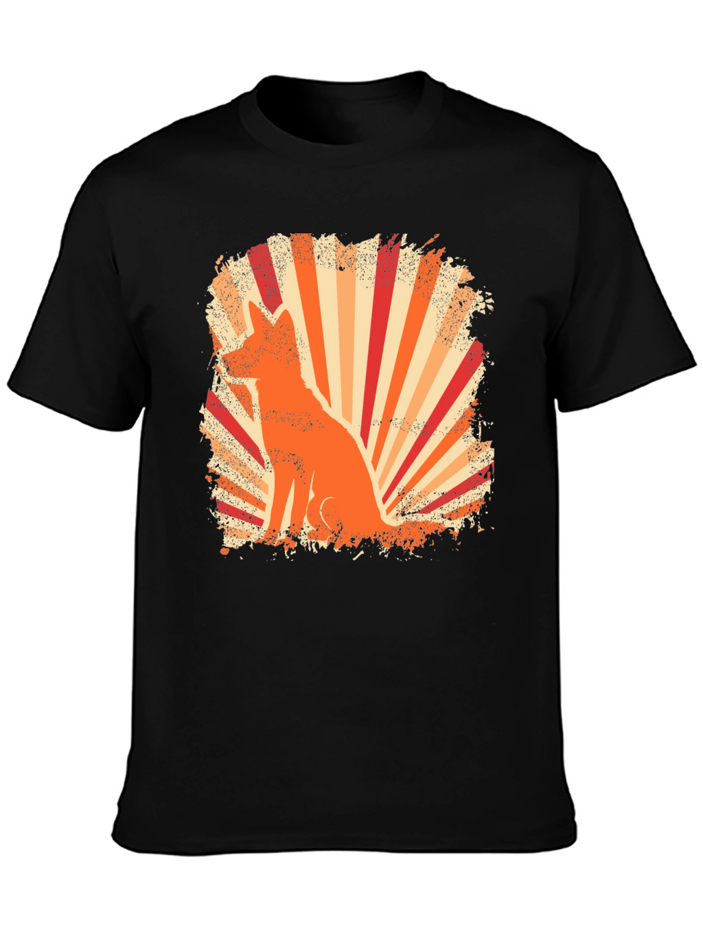 Retro Fox Graphic Tee - Black T-Shirt