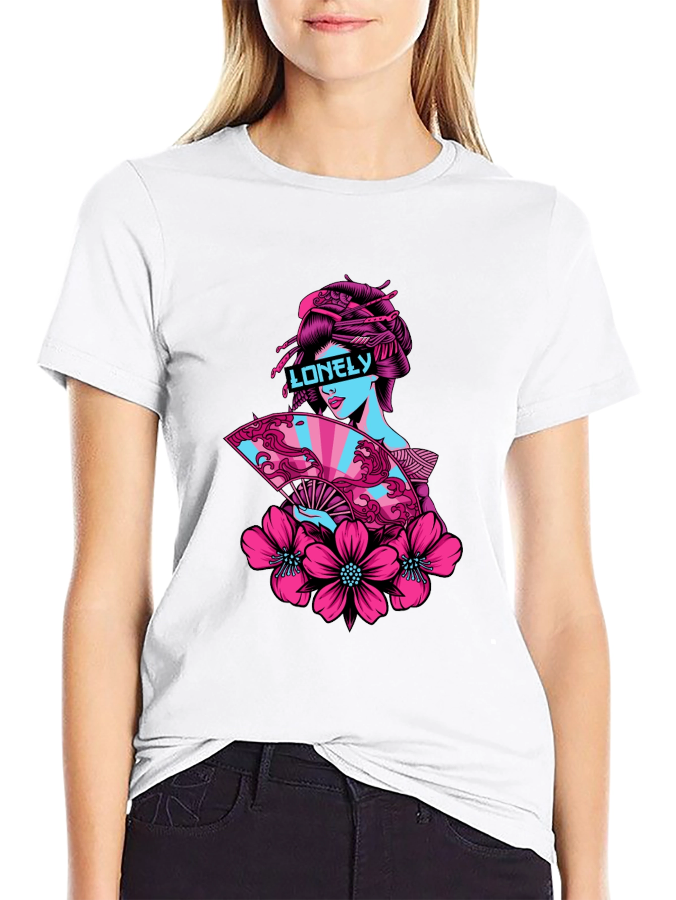 Lonely Geisha Graphic Print Tee