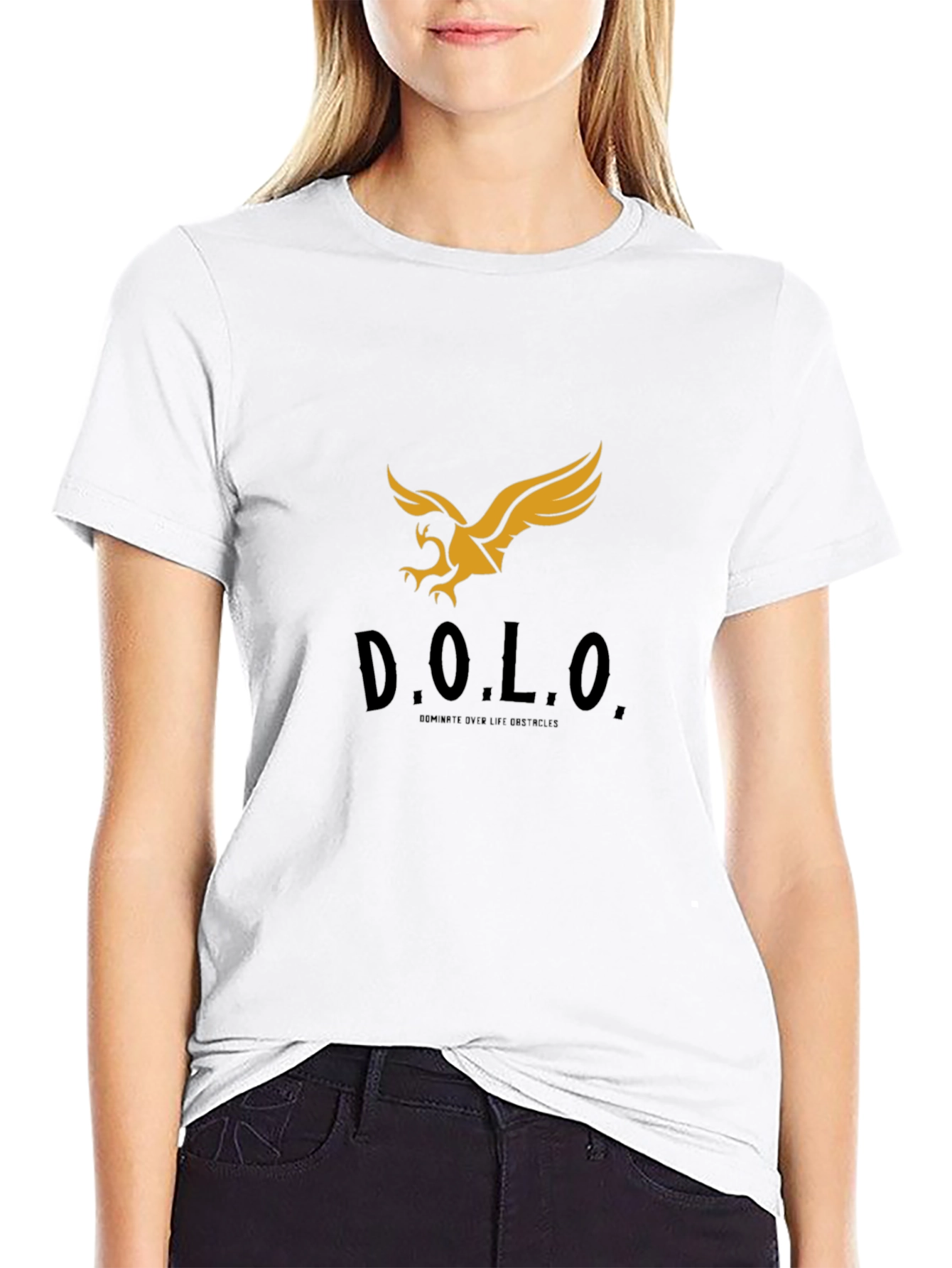 Black T-Shirt with Gold Eagle Graphic