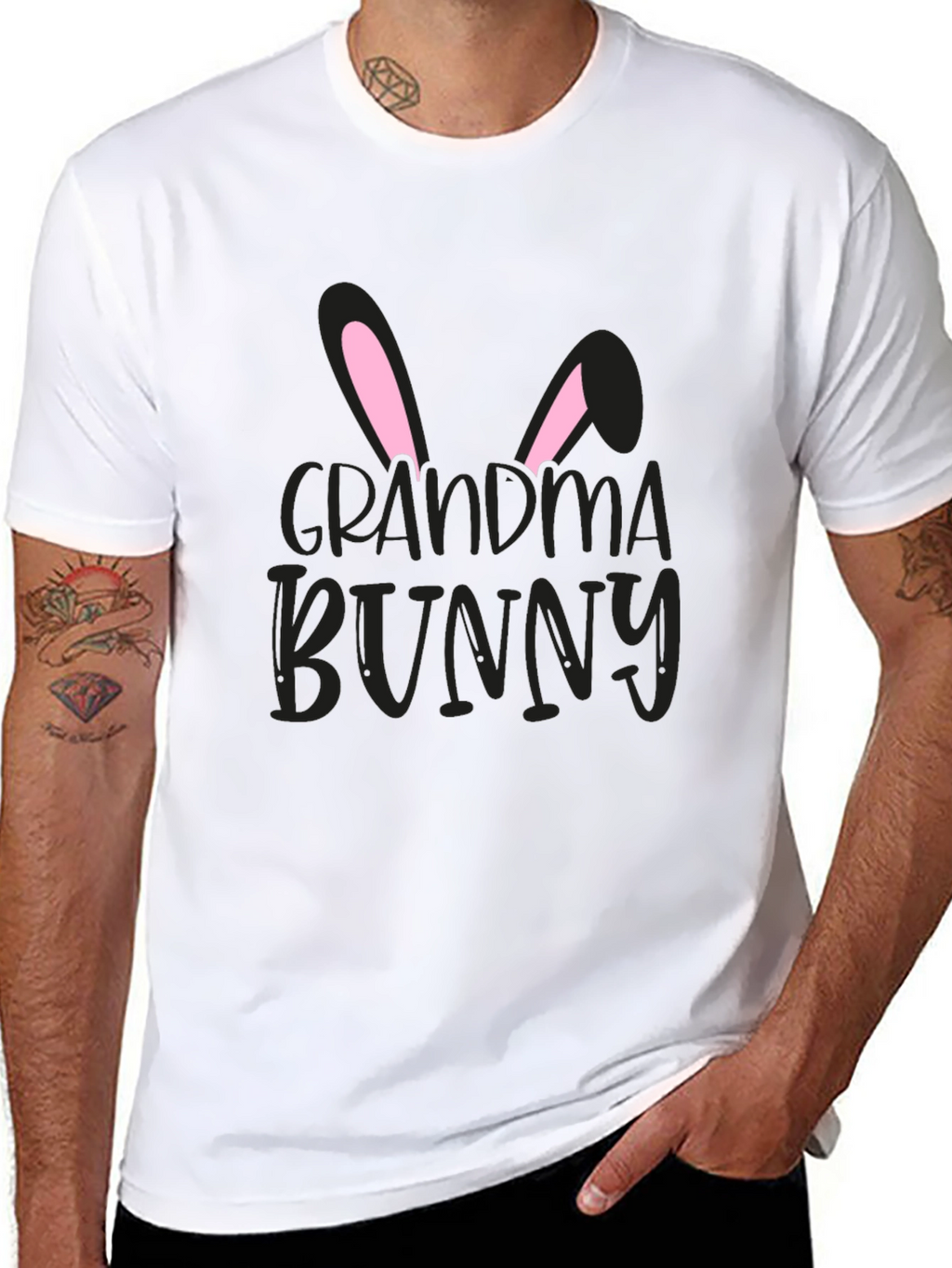 Grandma Bunny Graphic Tee - Easter Family Shirt