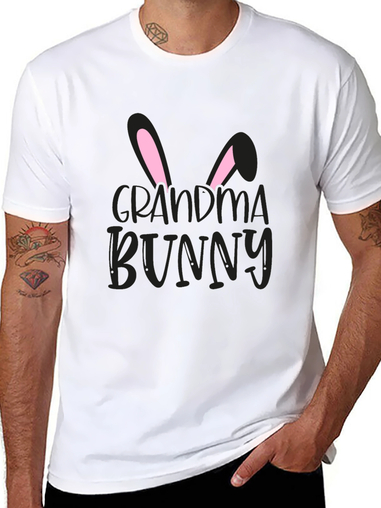 Grandma Bunny Graphic Tee - Easter Family Shirt