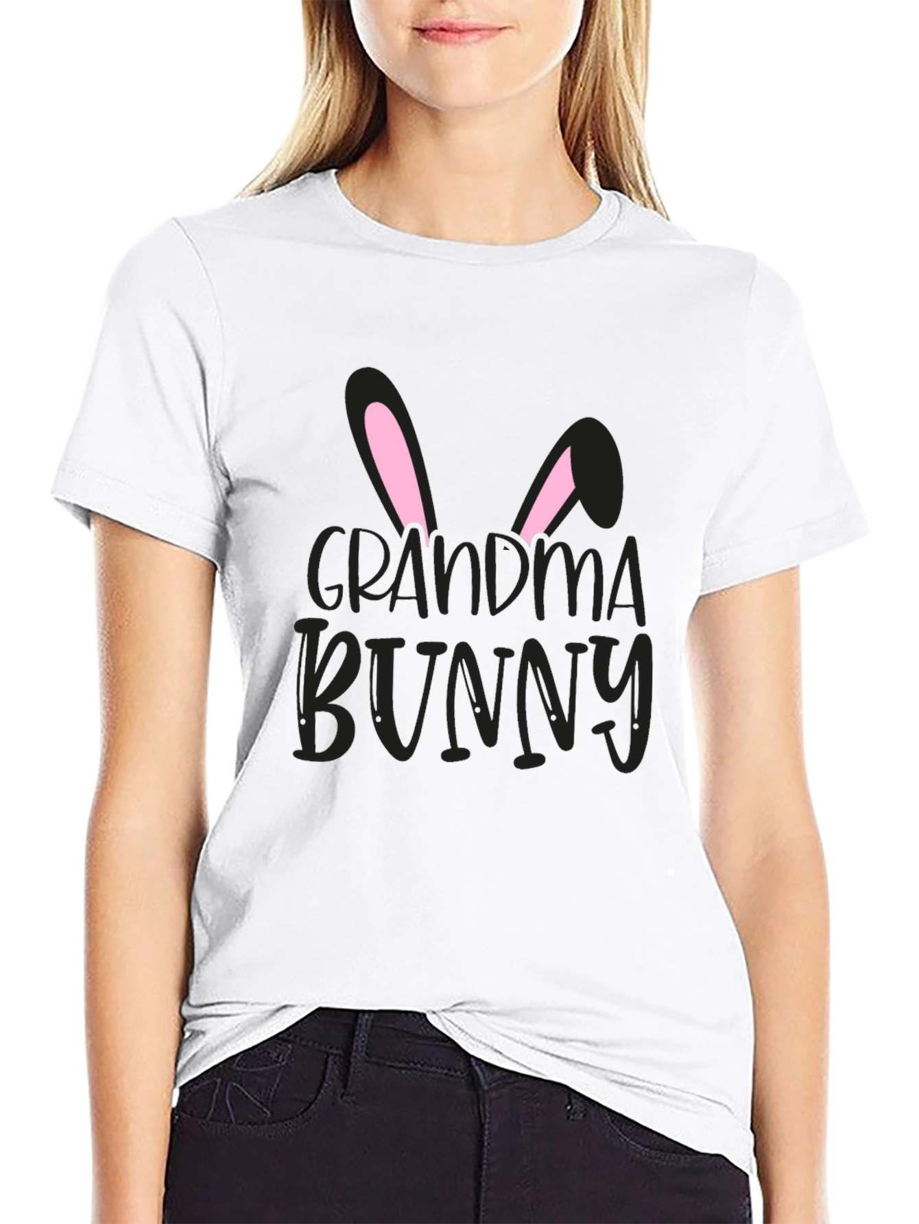 Grandma Bunny Graphic Tee - Easter Family Shirt