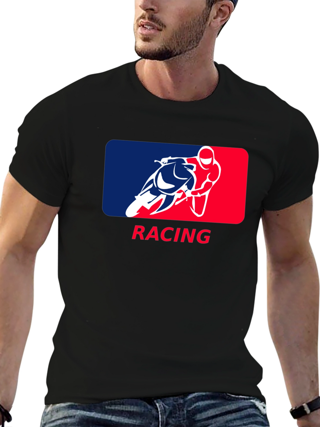 Racing Graphic T-Shirt - Black Cotton Tee
