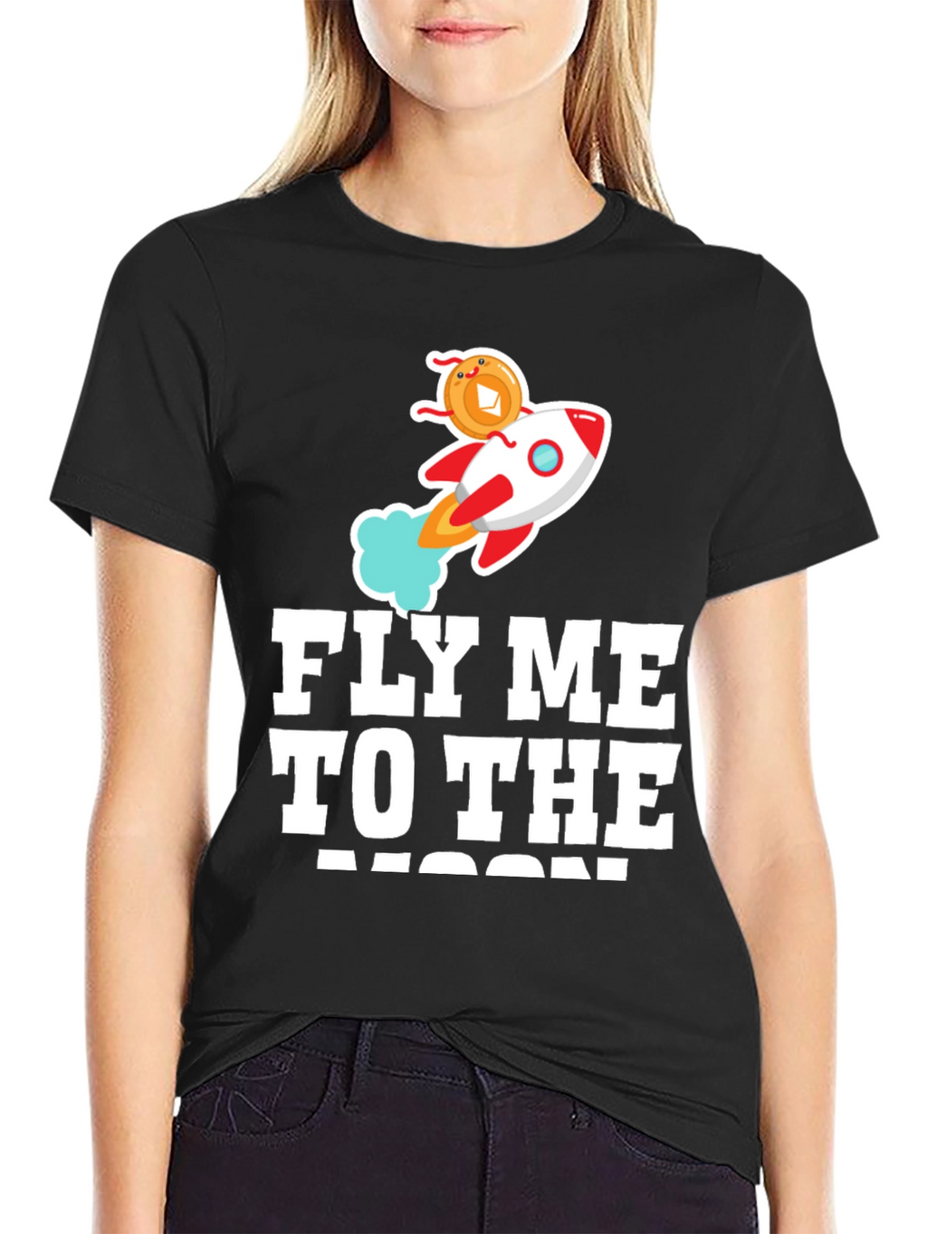 Fly Me To The Moon Crypto Rocket T-Shirt