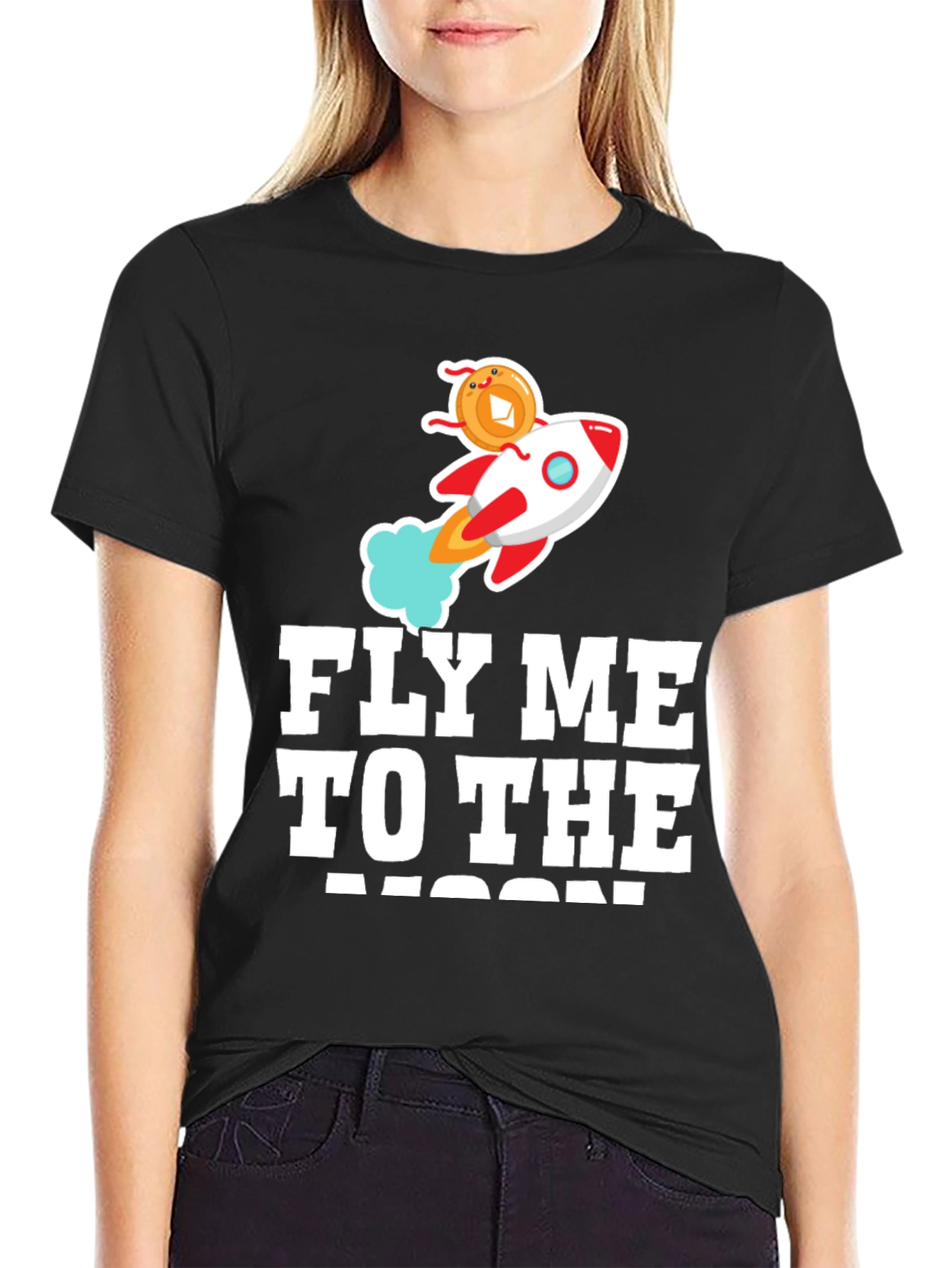 Fly Me To The Moon Crypto Rocket T-Shirt