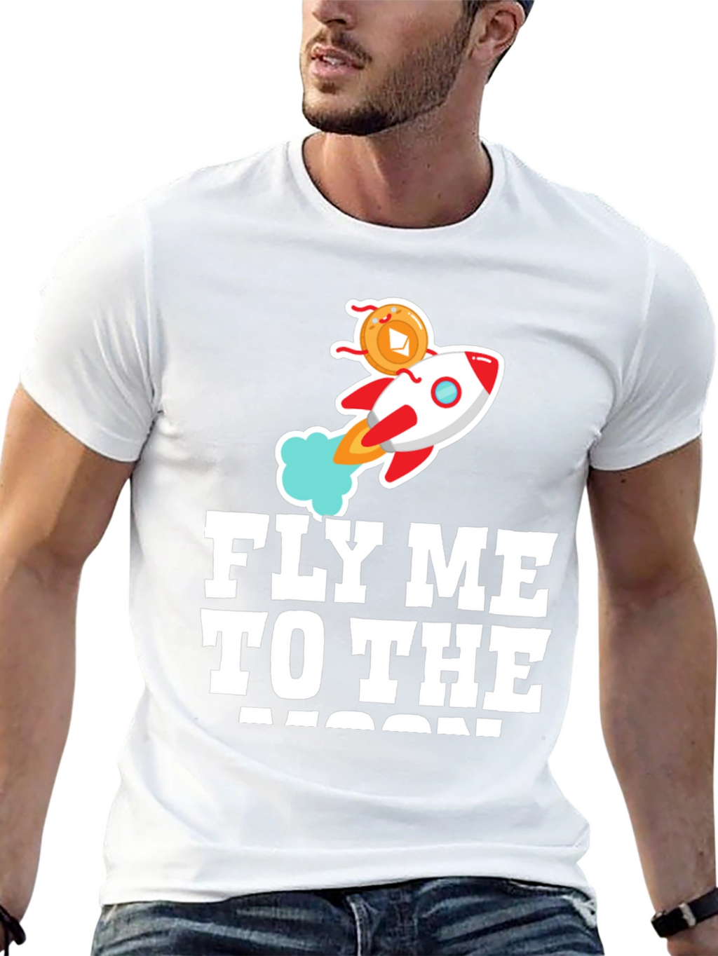 Fly Me To The Moon Crypto Rocket T-Shirt