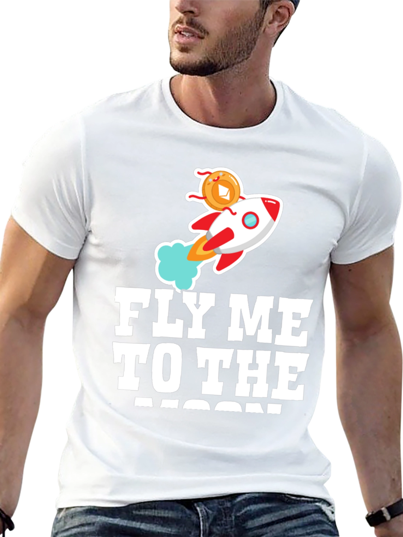 Fly Me To The Moon Crypto Rocket T-Shirt