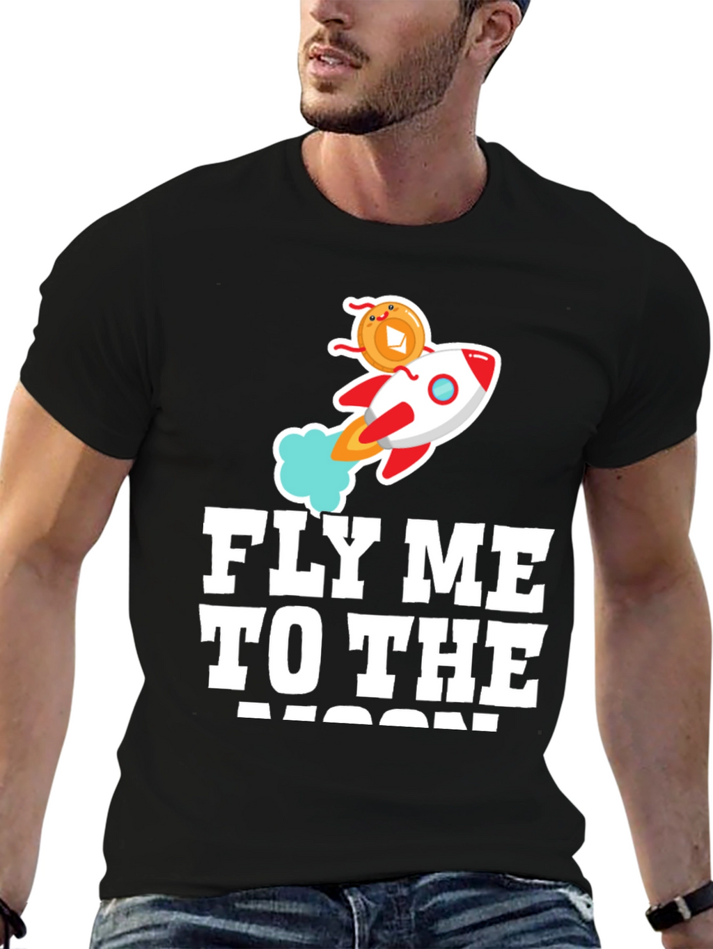 Fly Me To The Moon Crypto Rocket T-Shirt