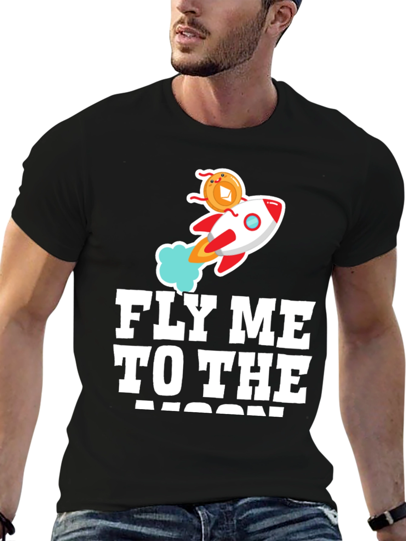 Fly Me To The Moon Crypto Rocket T-Shirt