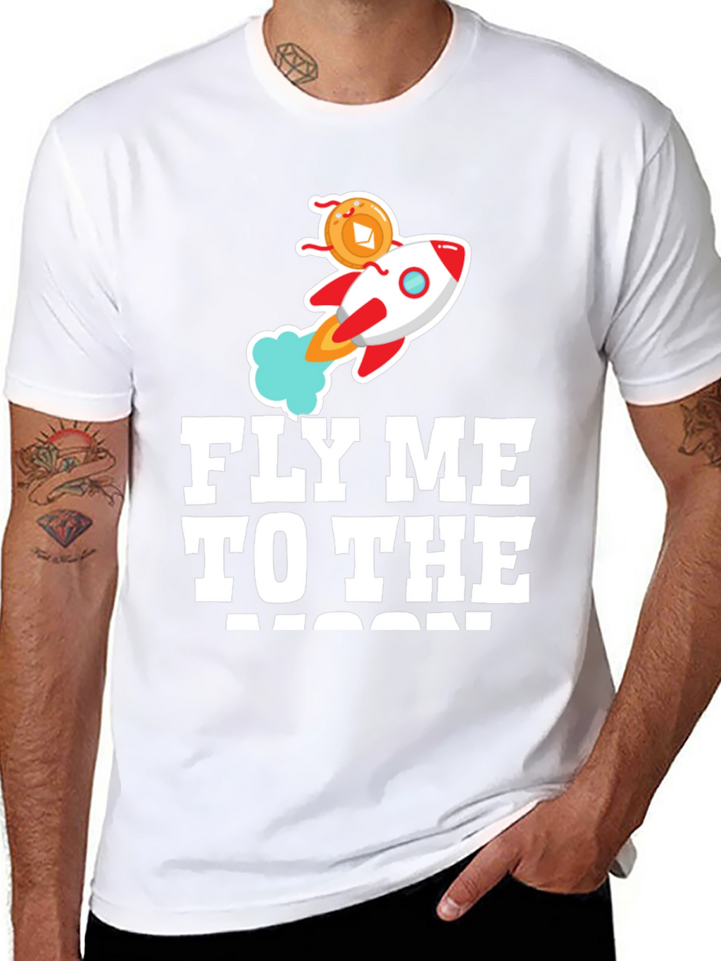 Fly Me To The Moon Crypto Rocket T-Shirt