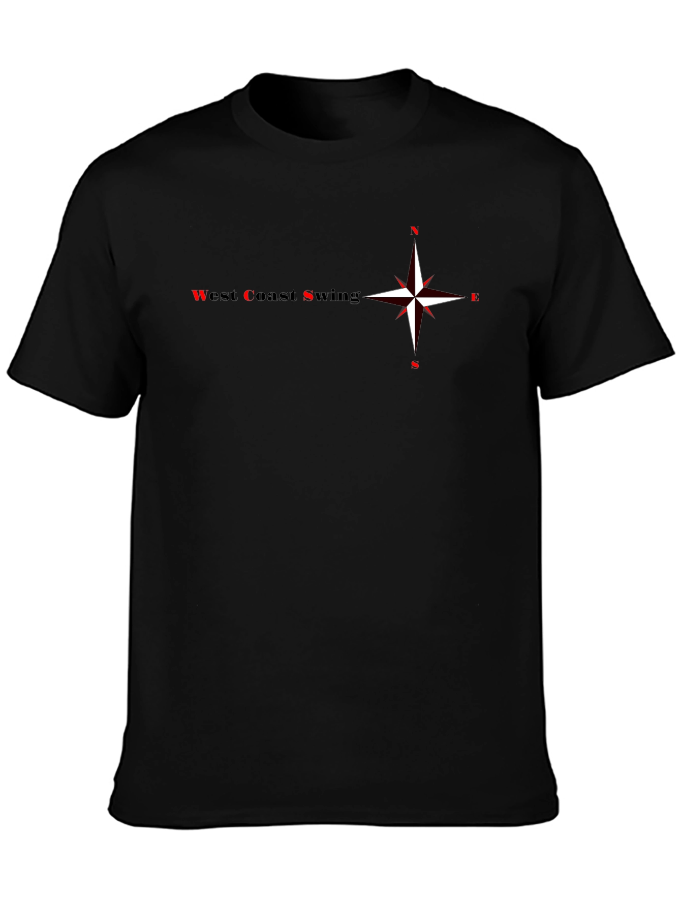 West Coast Swing Compass T-Shirt - Black