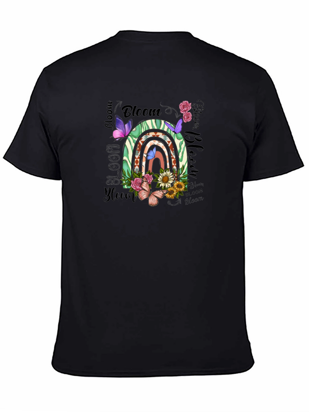 Bloom Graphic Tee - Floral Rainbow Design