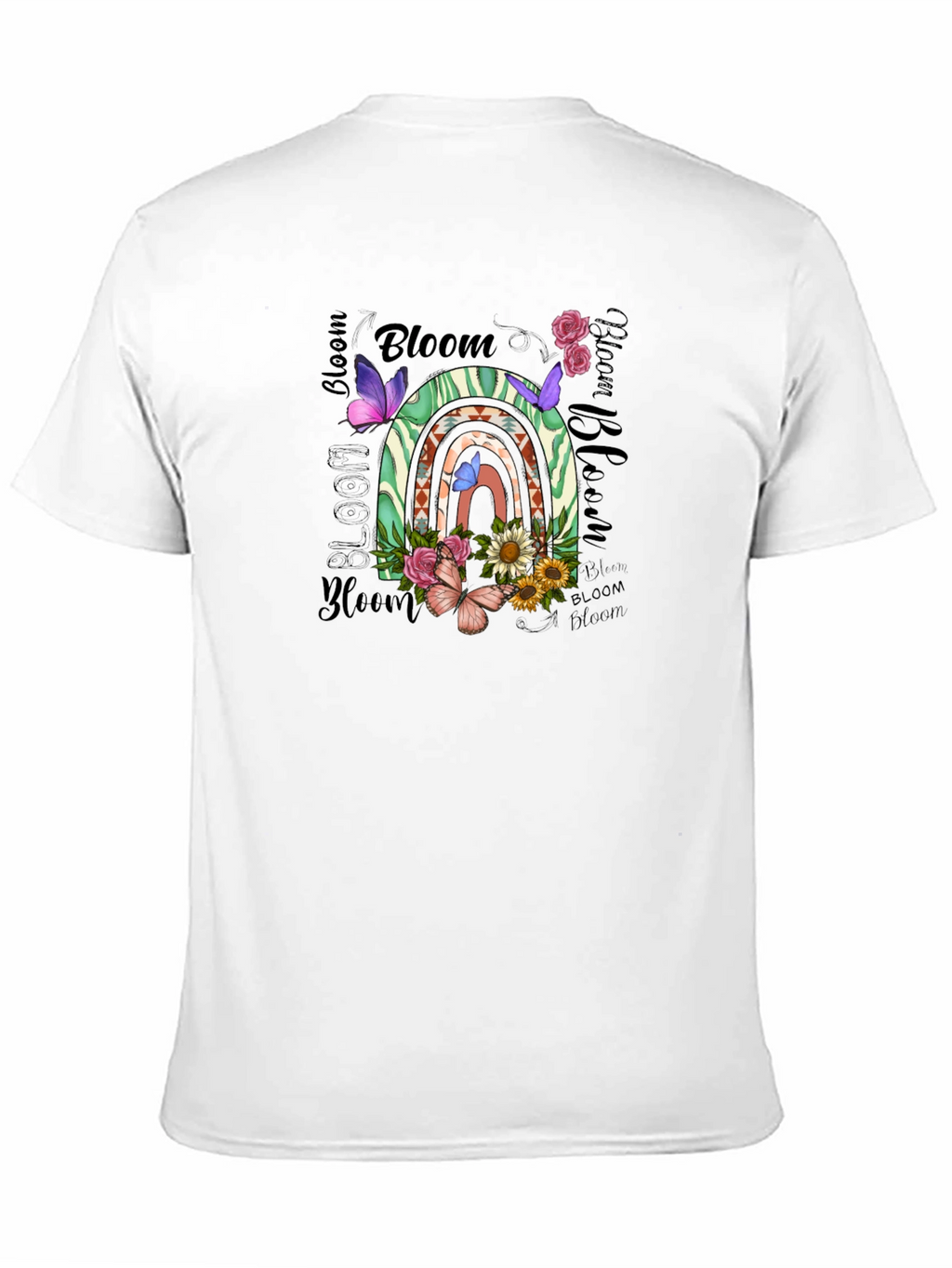 Bloom Graphic Tee - Floral Rainbow Design