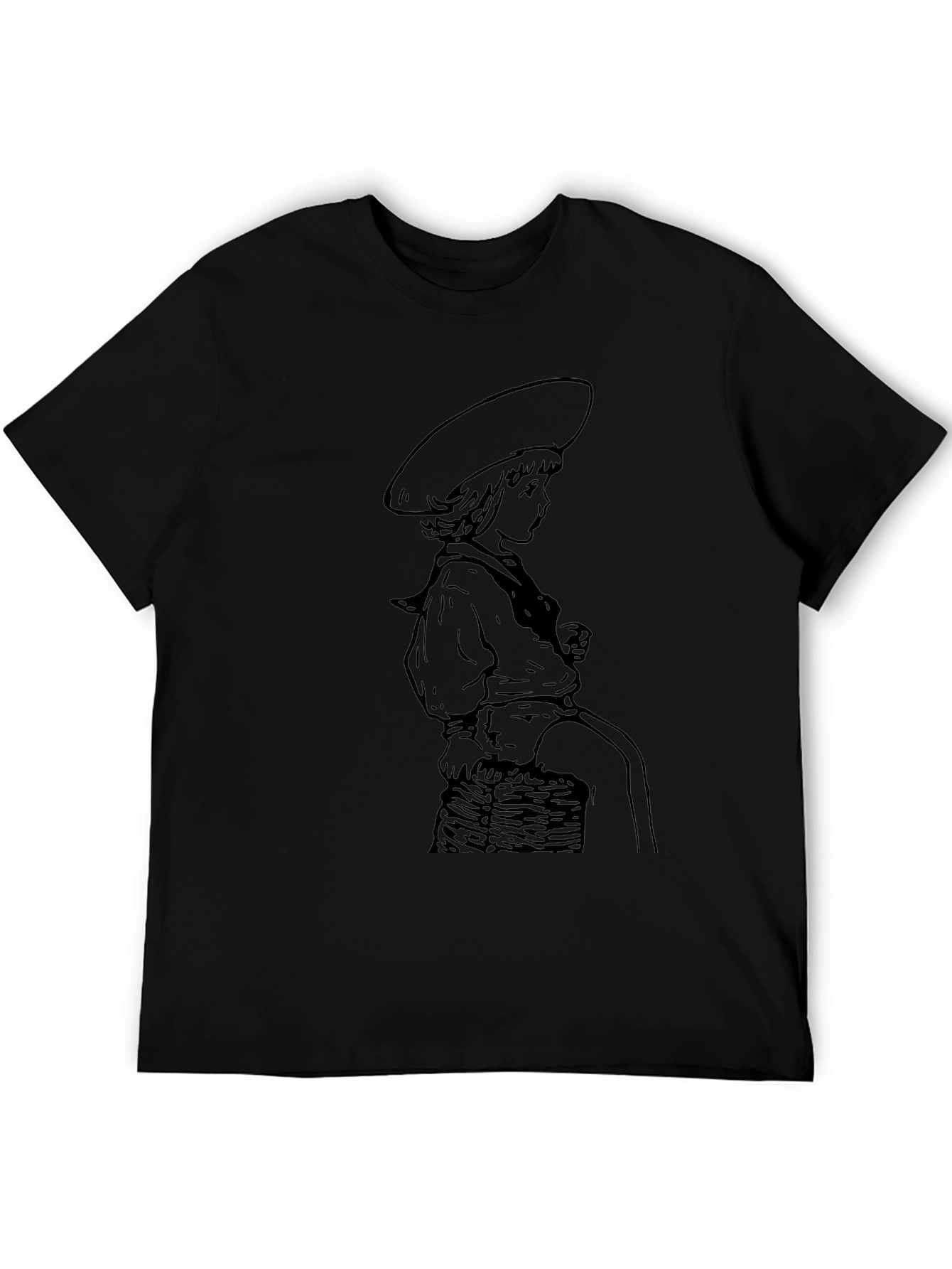 Black T-Shirt with Vintage Child Graphic