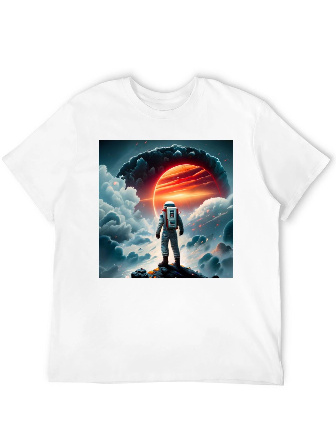 Astronaut Graphic Print Black T-Shirt