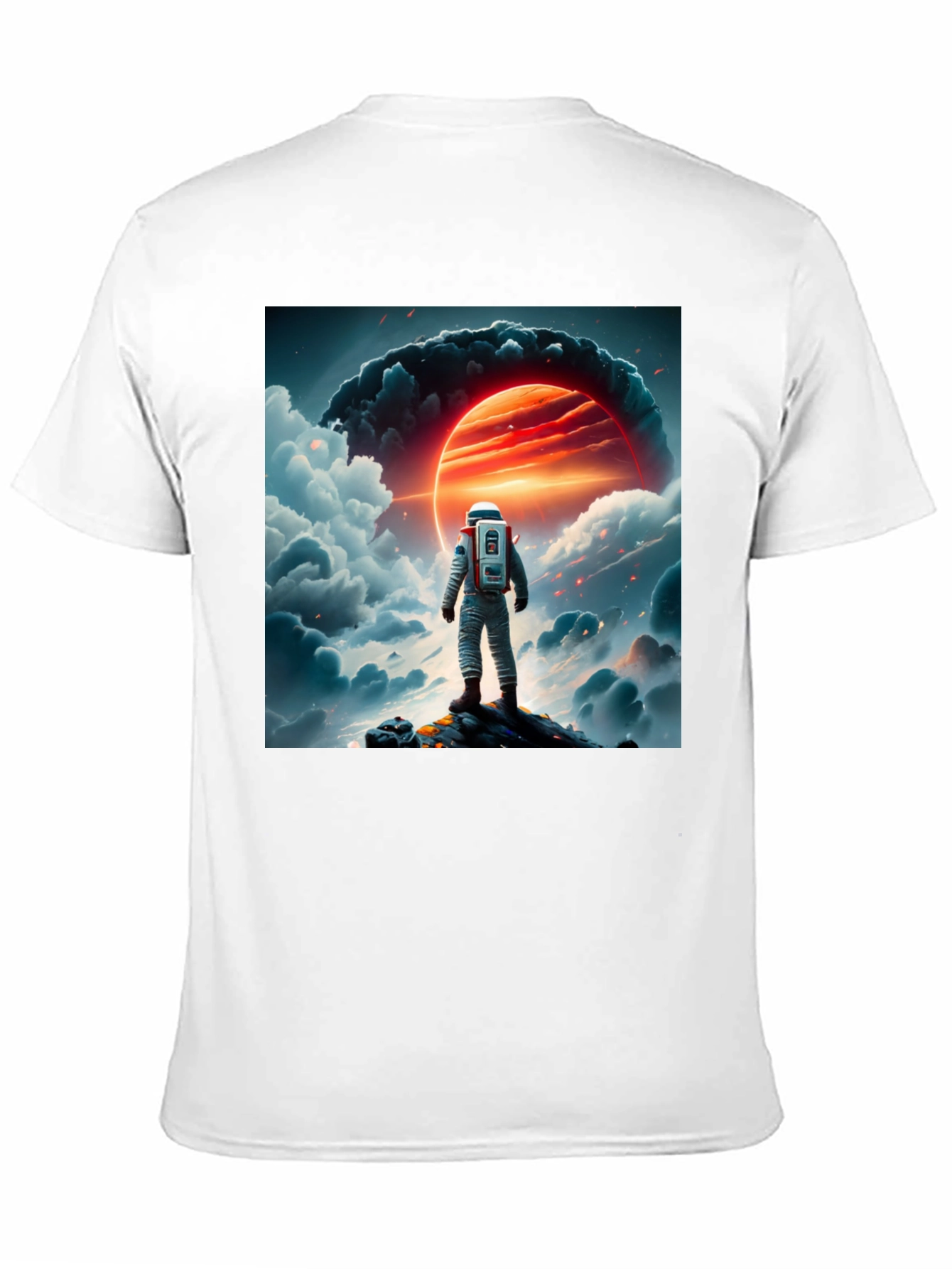 Astronaut Graphic Print Black T-Shirt