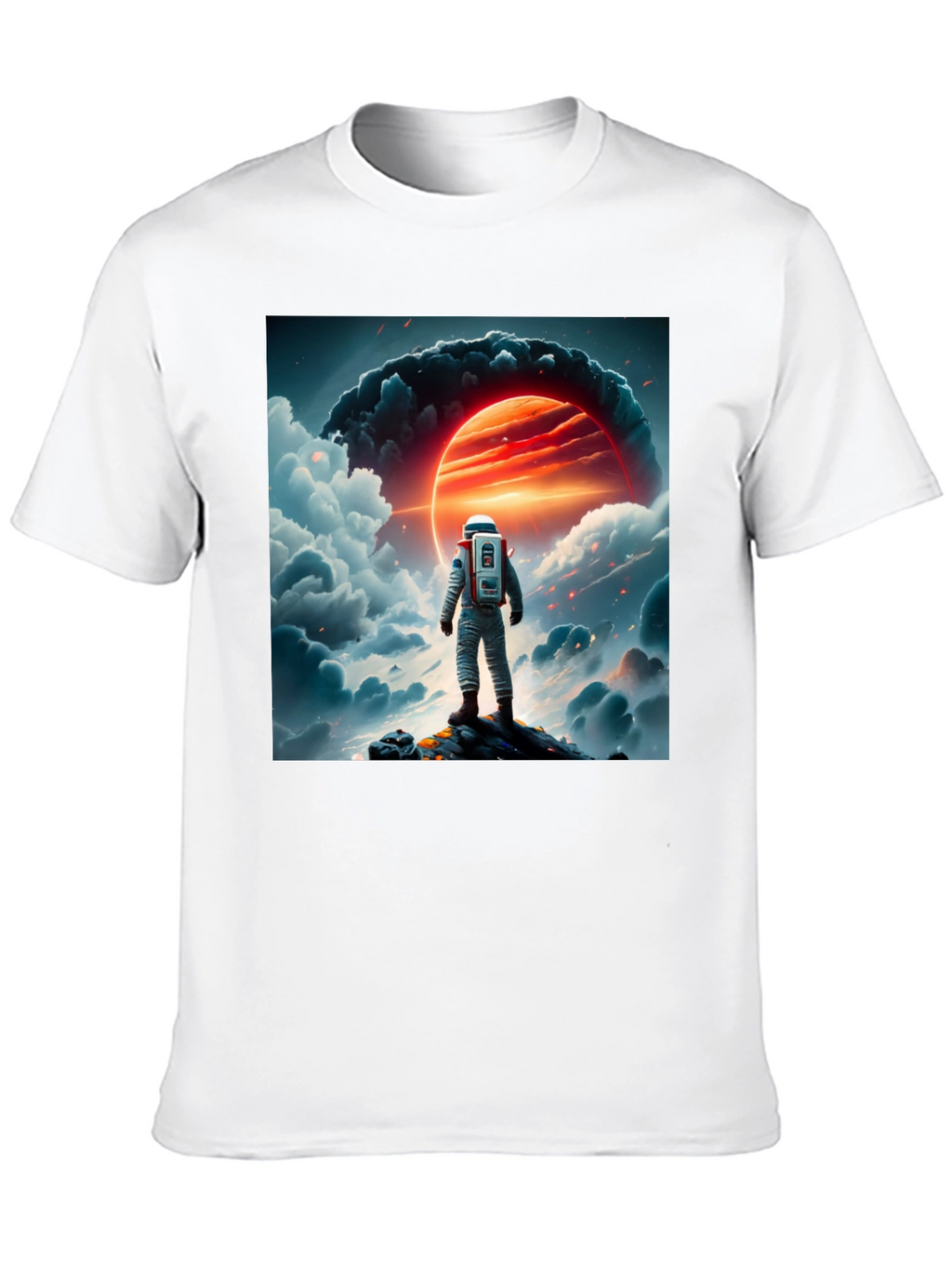Astronaut Graphic Print Black T-Shirt
