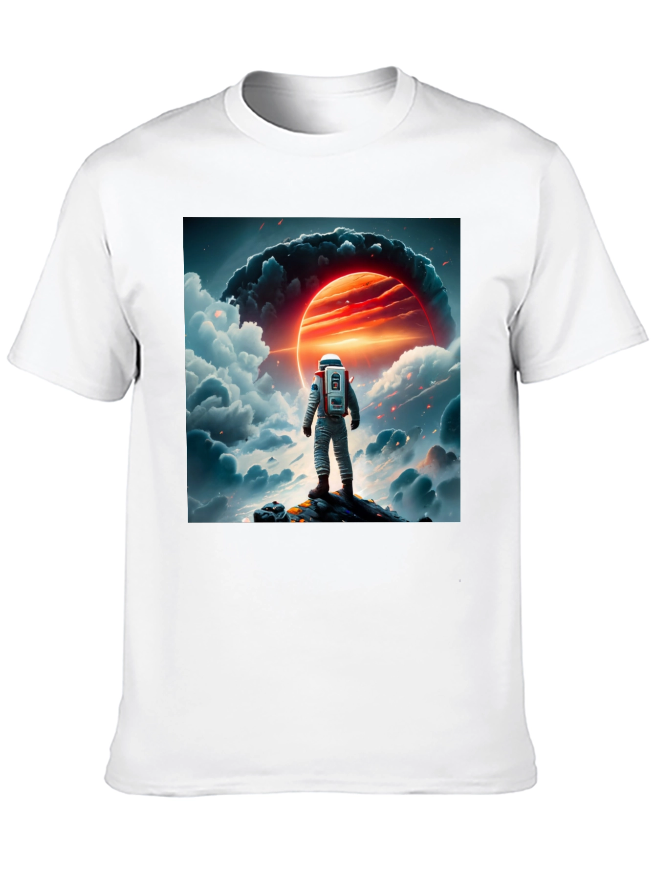 Astronaut Graphic Print Black T-Shirt