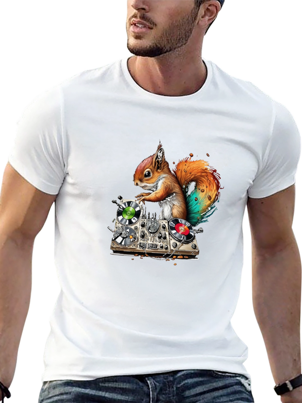 DJ Squirrel Graphic T-Shirt