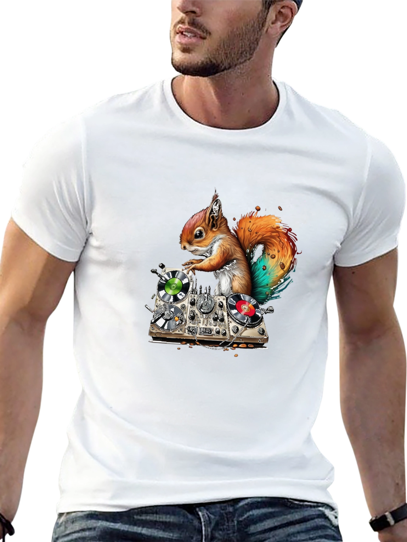 DJ Squirrel Graphic T-Shirt