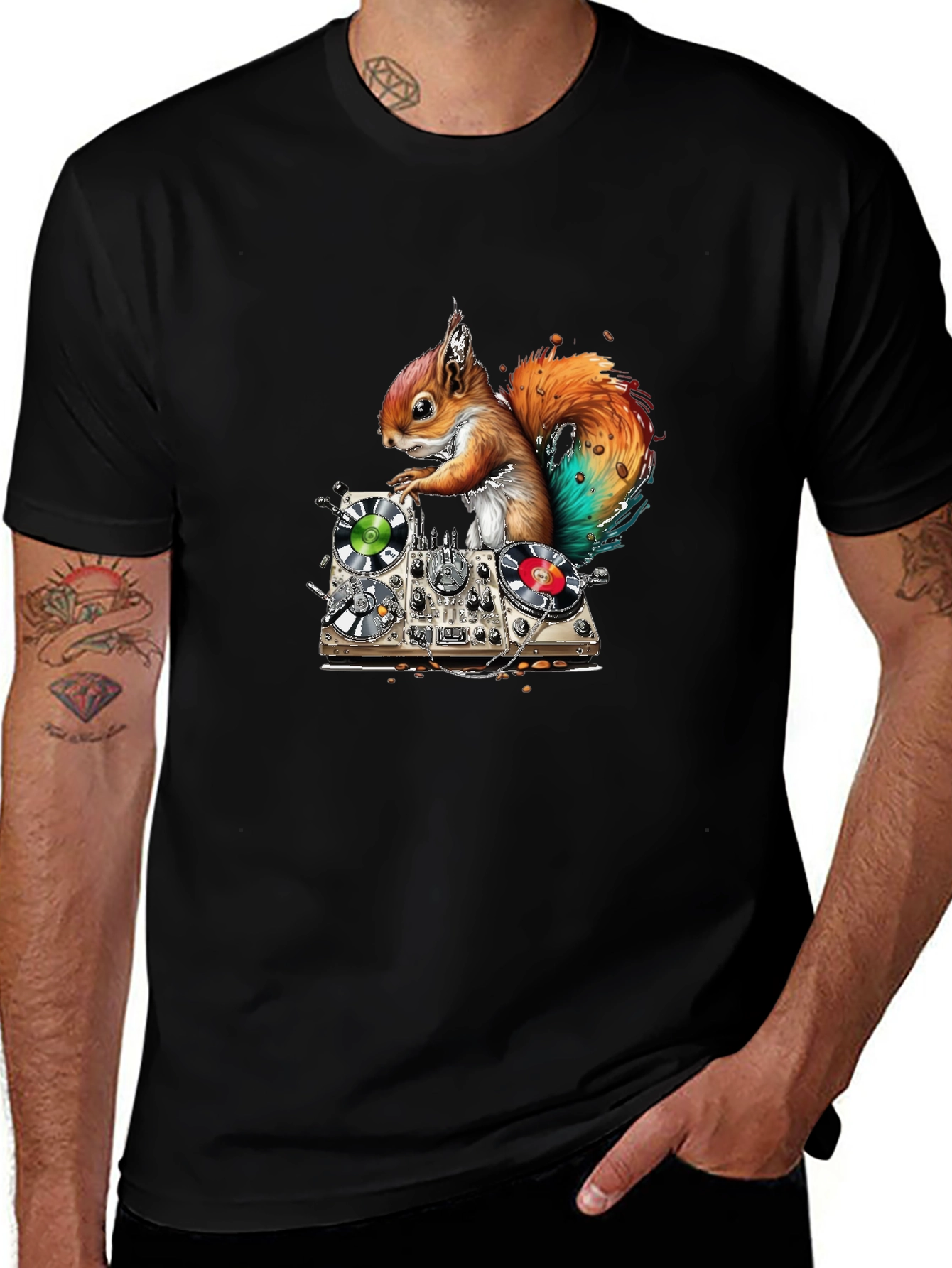 DJ Squirrel Graphic T-Shirt