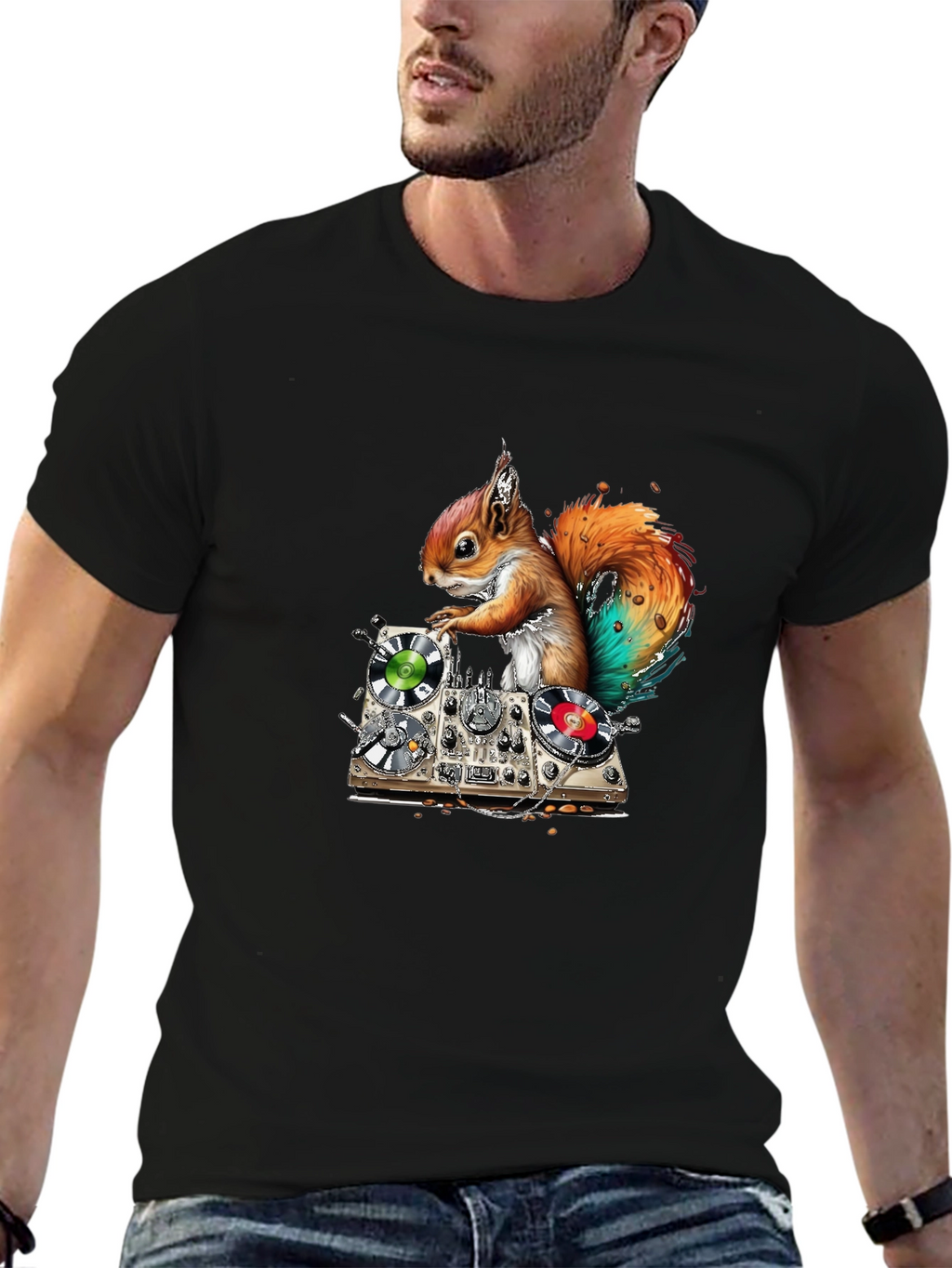 DJ Squirrel Graphic T-Shirt