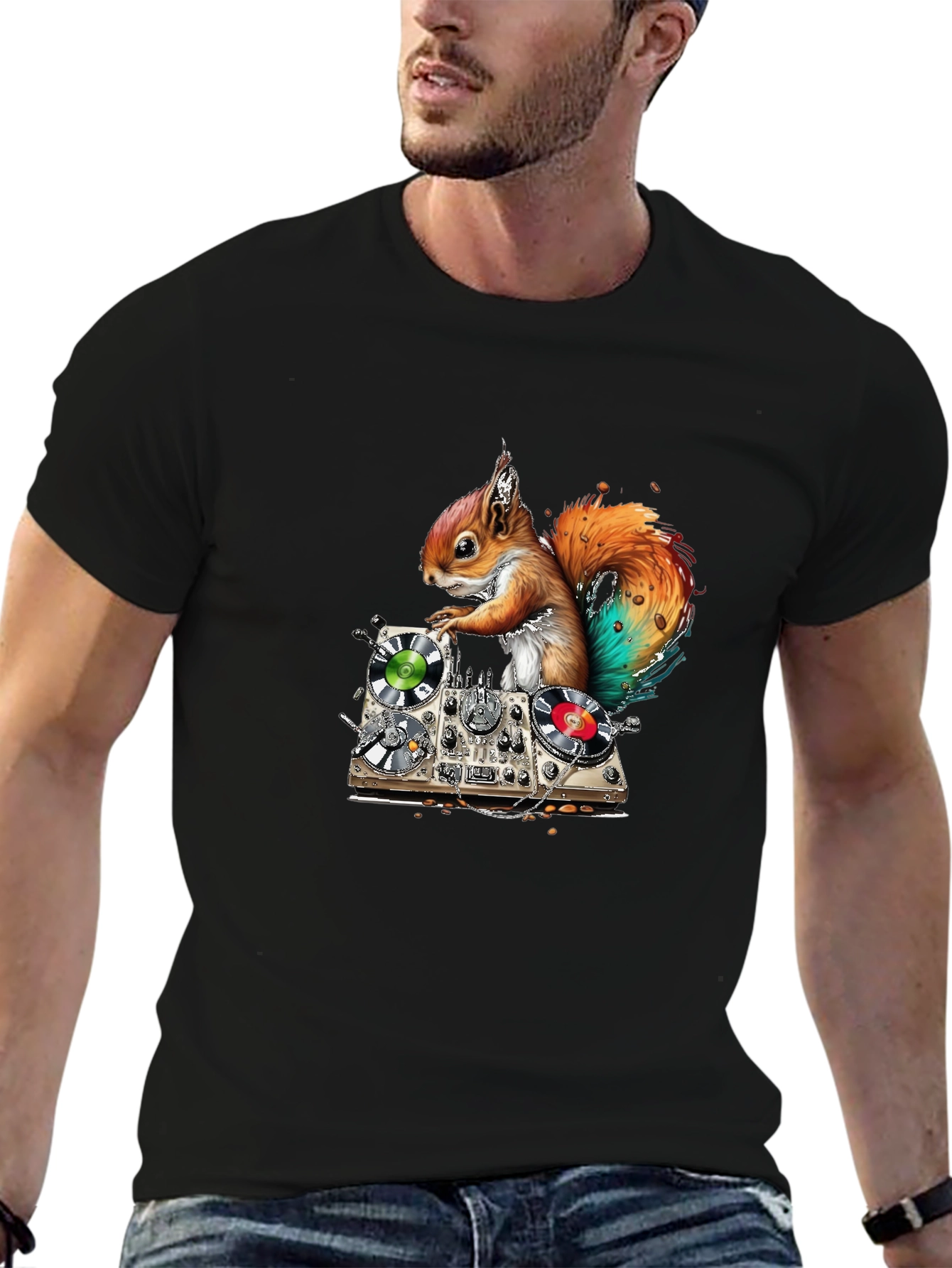 DJ Squirrel Graphic T-Shirt