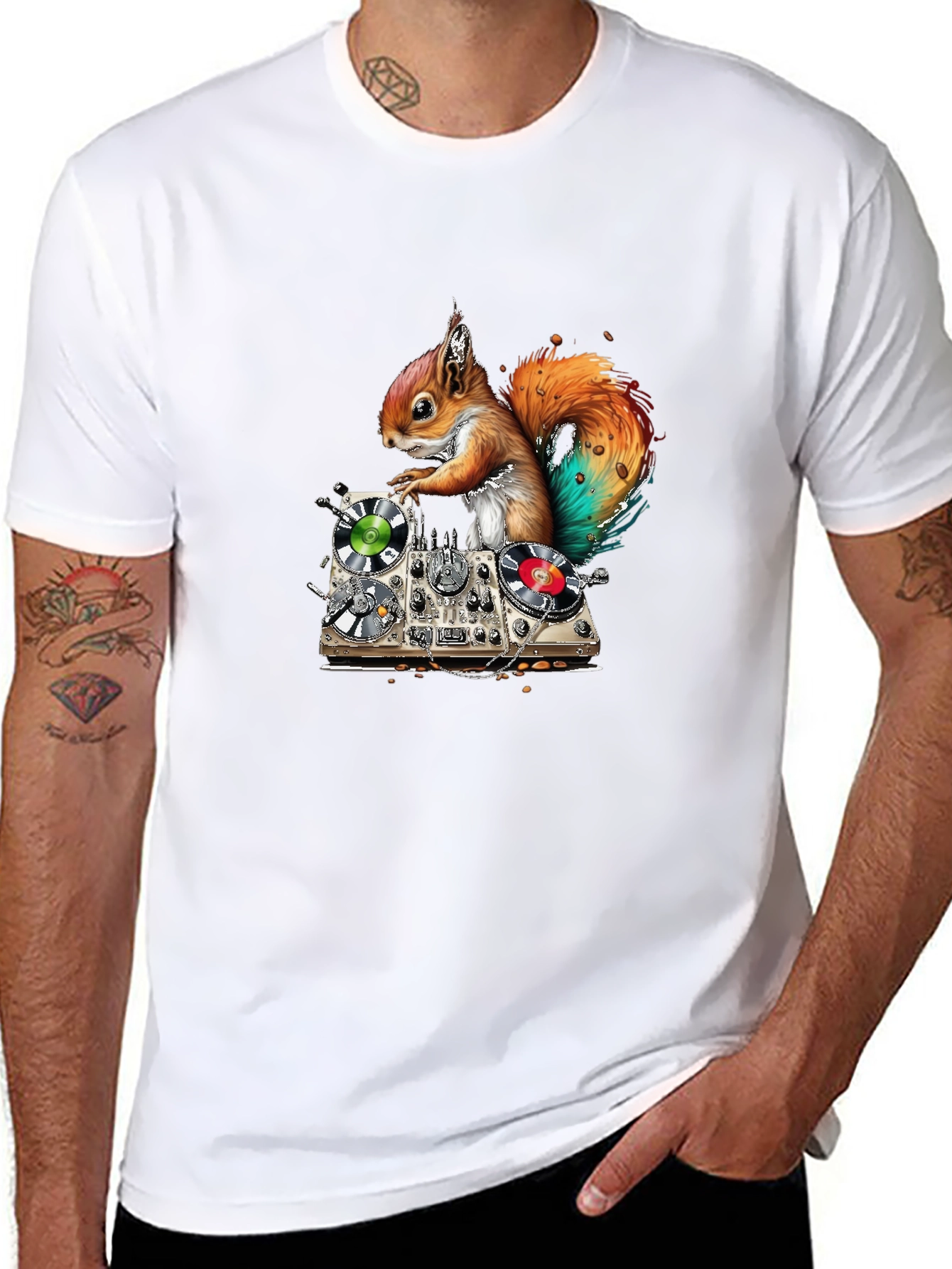 DJ Squirrel Graphic T-Shirt