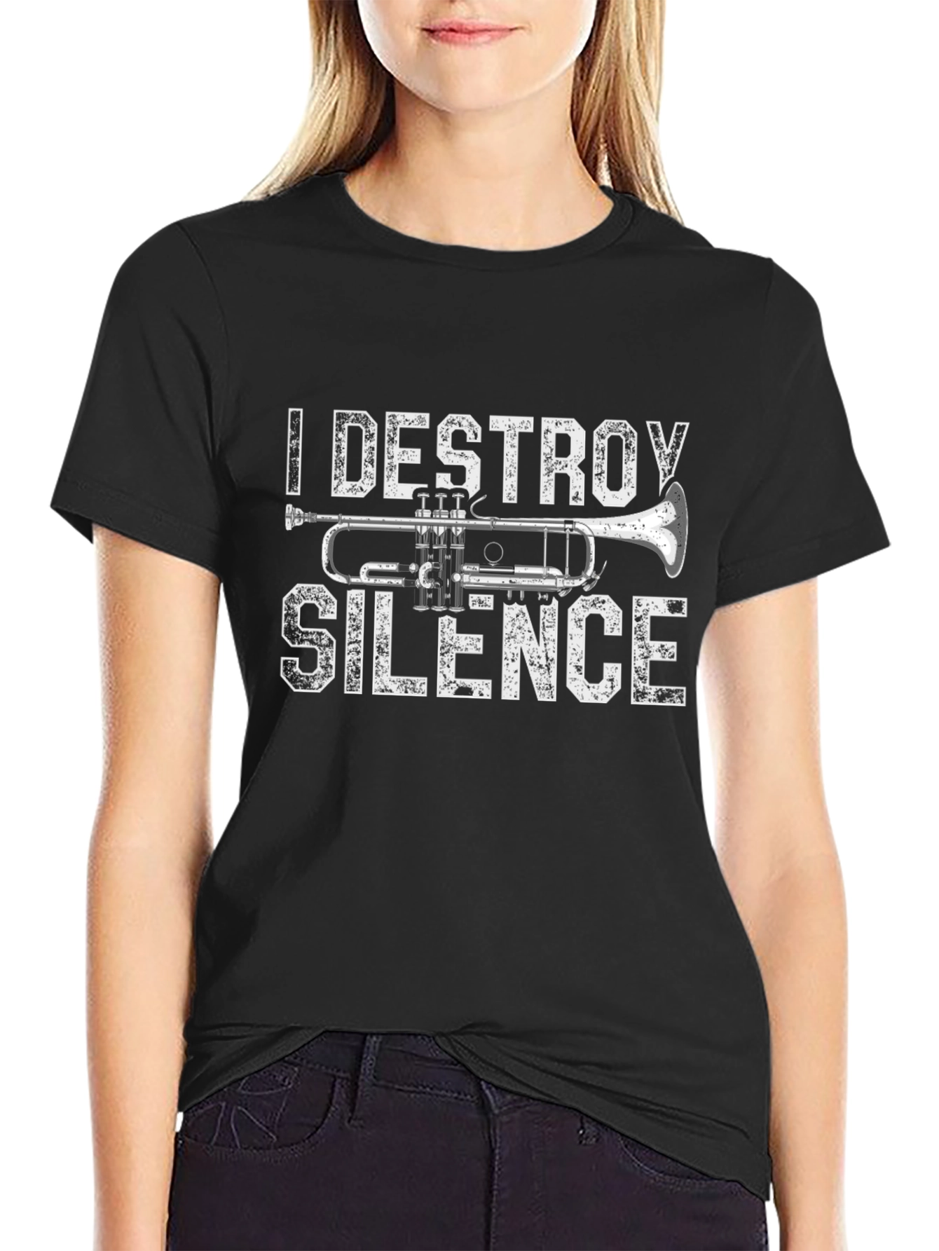 I Destroy Silence Trumpet Graphic Tee
