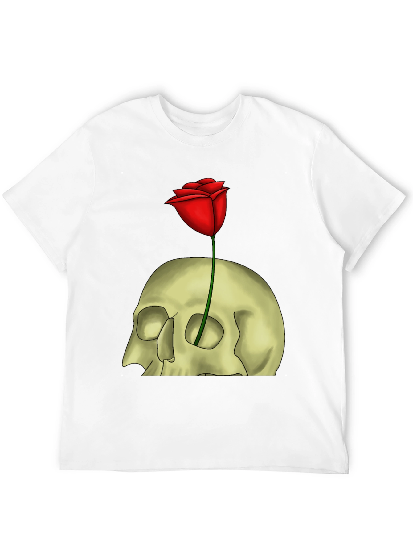 Skull & Rose Graphic T-Shirt - Edgy Style