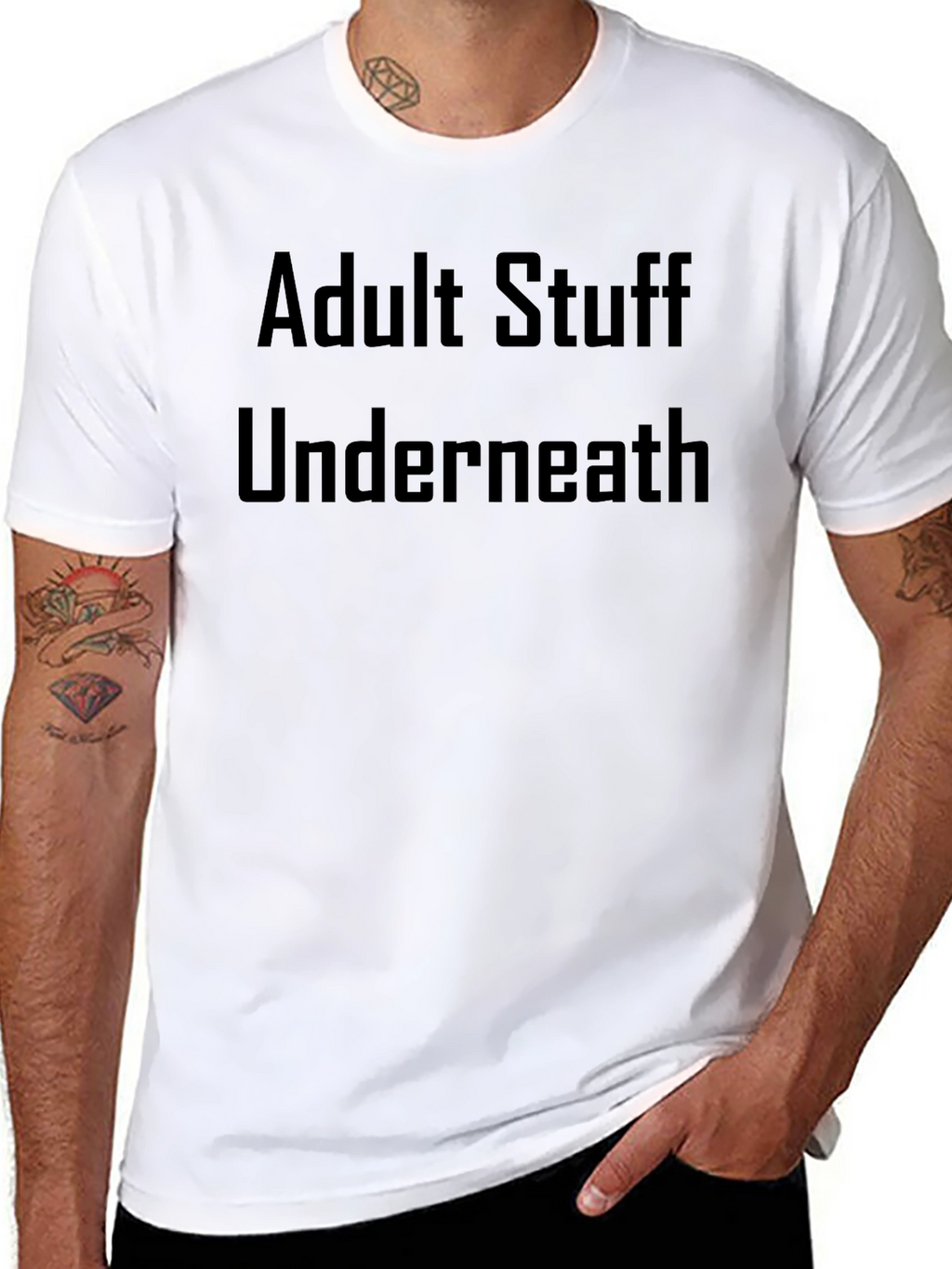 Adult Stuff Underneath T-Shirt - Funny Graphic Tee