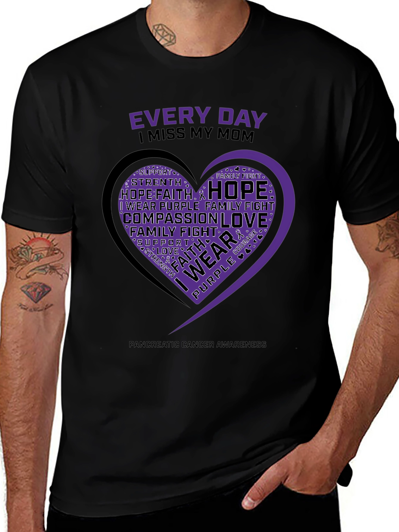 Every Day I Miss My Mom Pancreatic Cancer Awareness T-Shirt