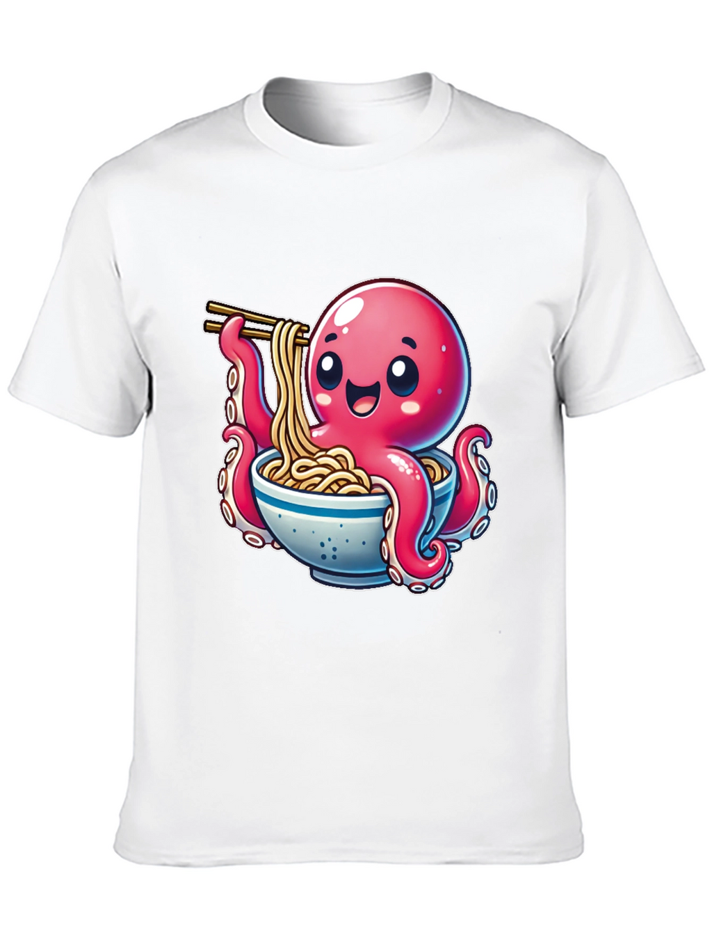 Octopus Ramen T-Shirt - Cute Cartoon Design