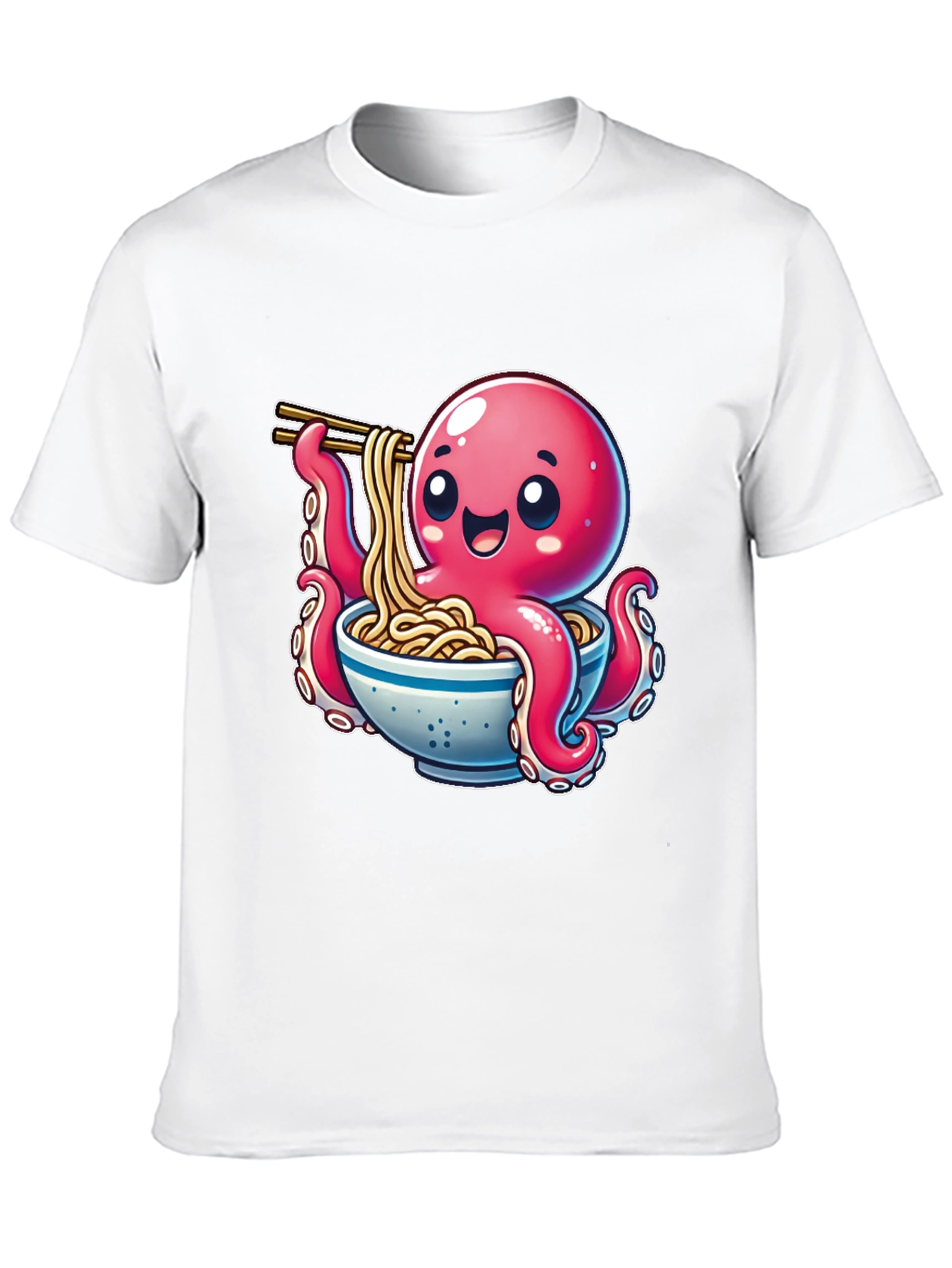 Octopus Ramen T-Shirt - Cute Cartoon Design