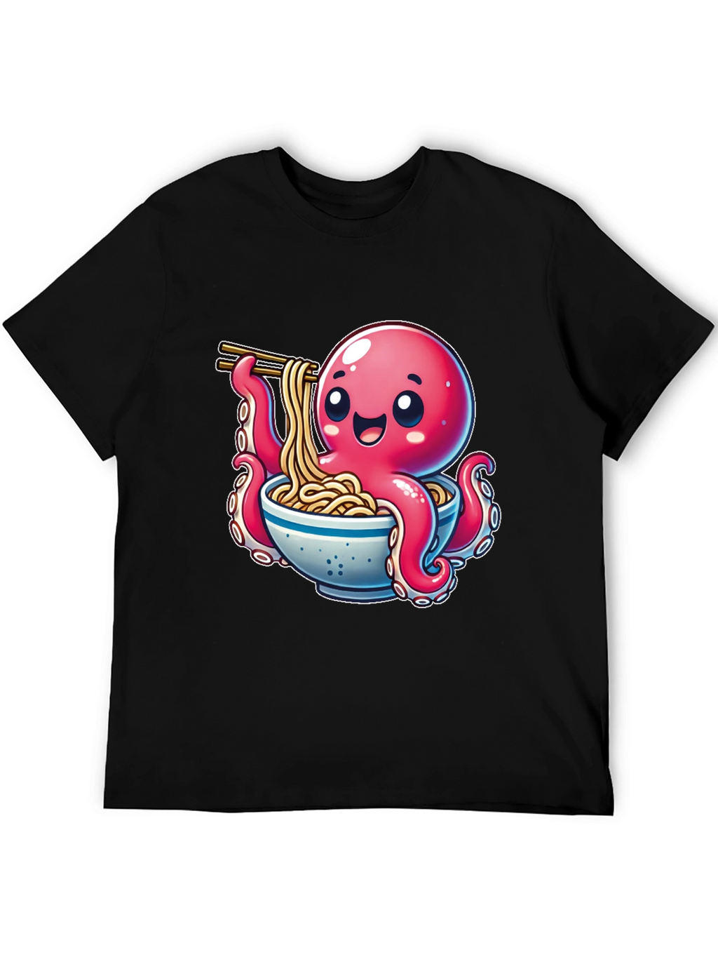Octopus Ramen T-Shirt - Cute Cartoon Design