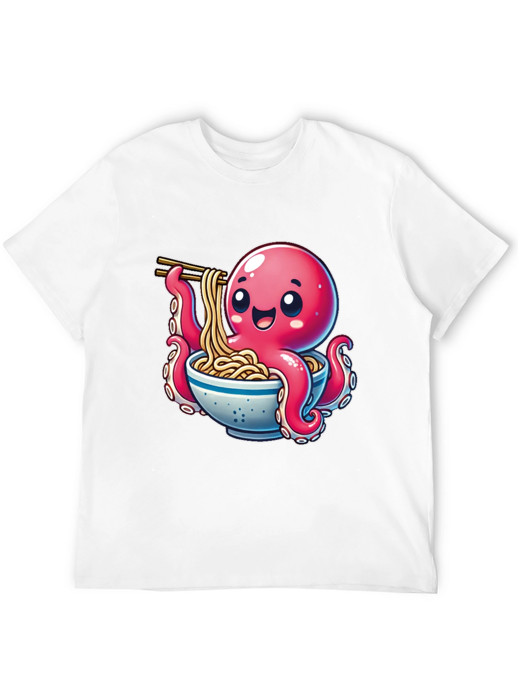 Octopus Ramen T-Shirt - Cute Cartoon Design