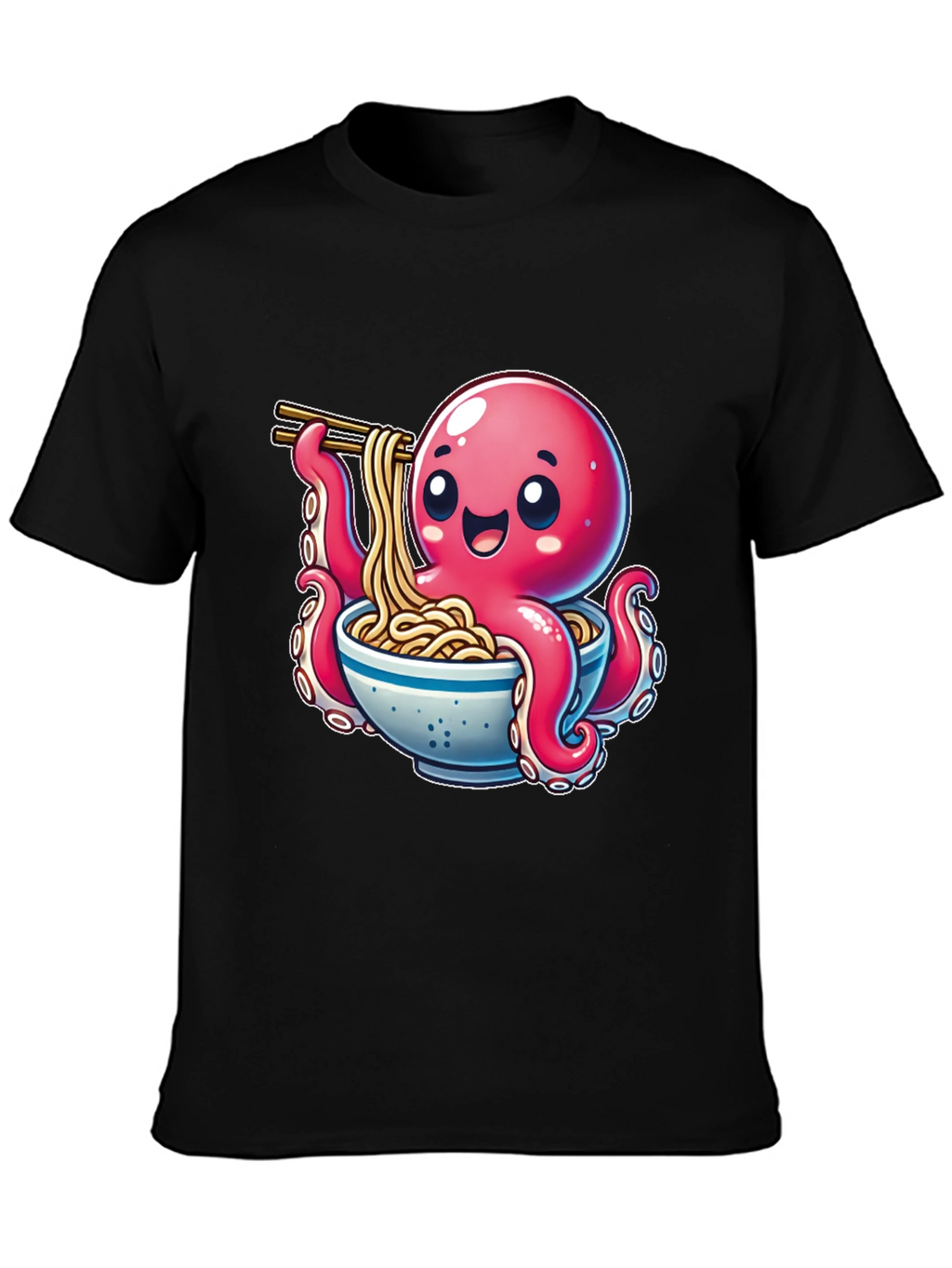 Octopus Ramen T-Shirt - Cute Cartoon Design