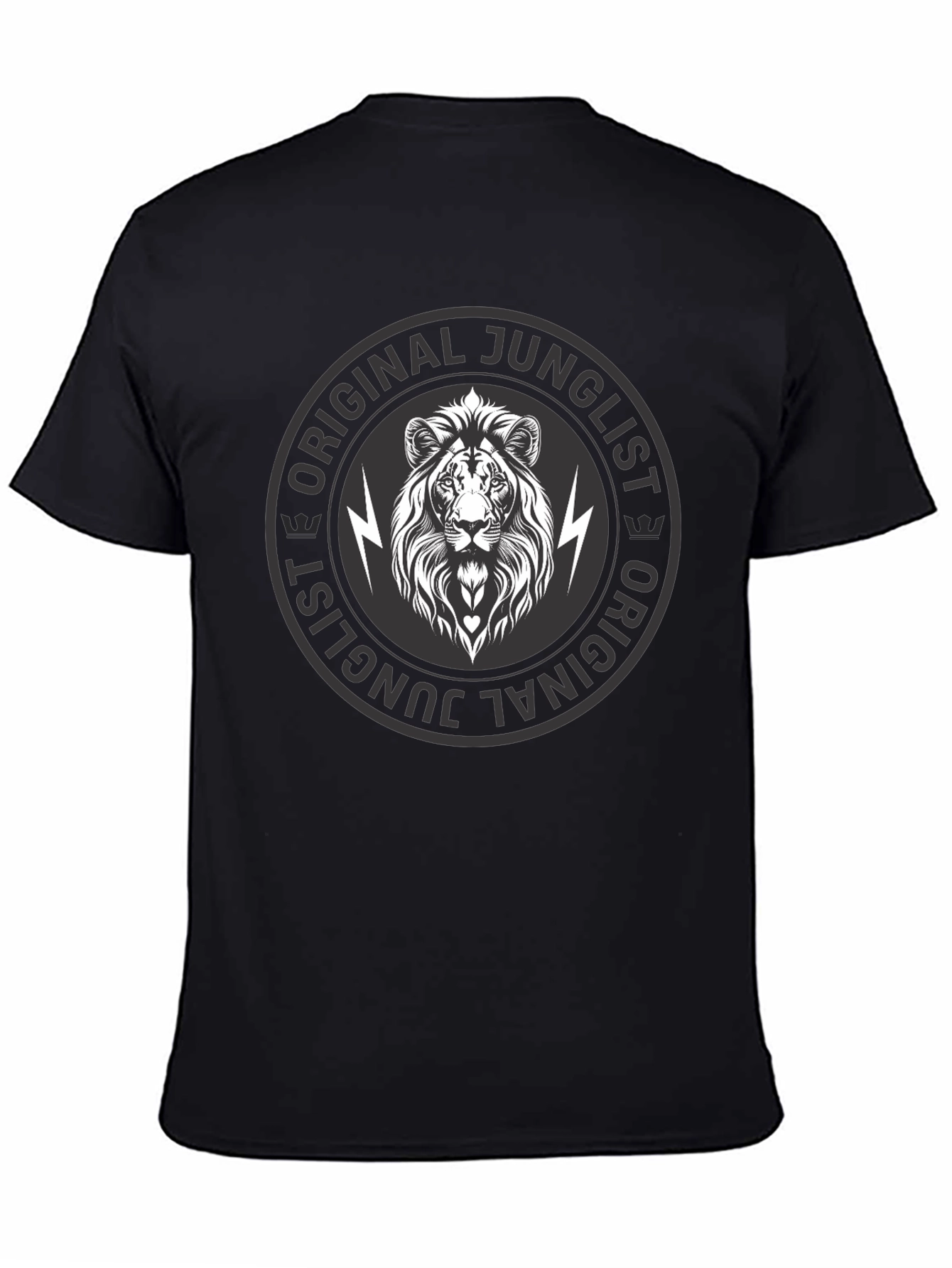 Original Junglist Lion Graphic Black T-Shirt